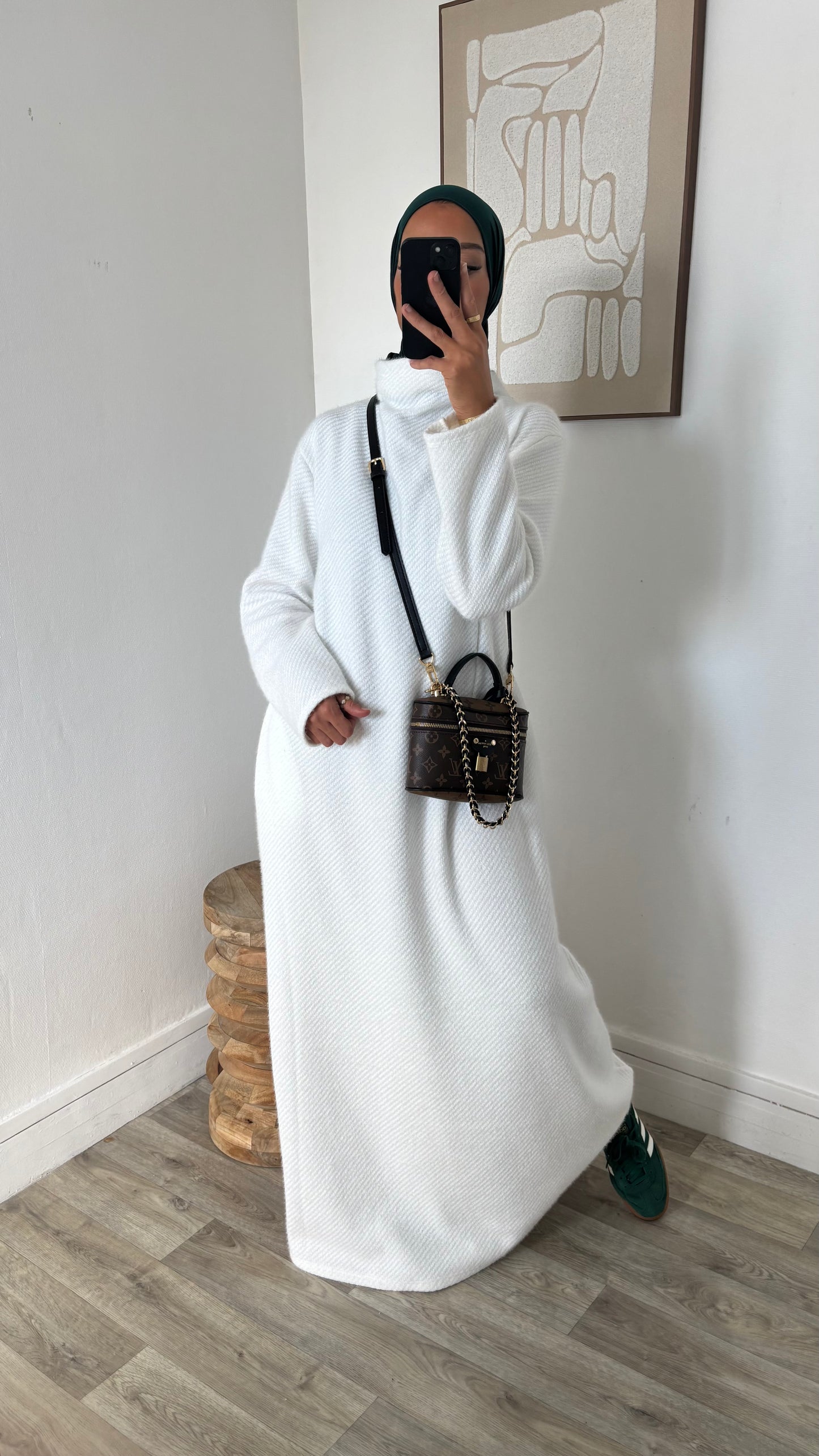 Robe col à poches effet velours