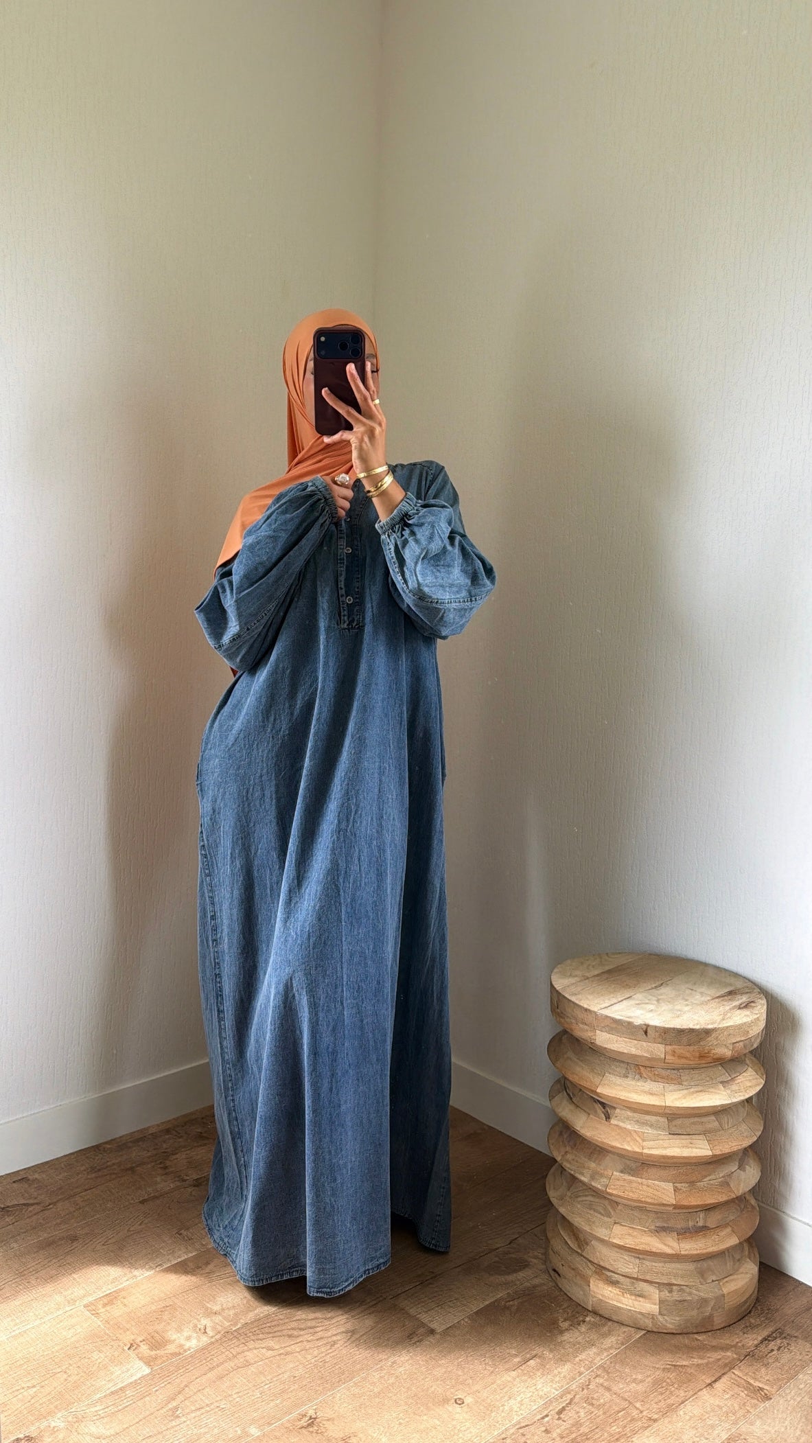 Robe effet jeans à poches