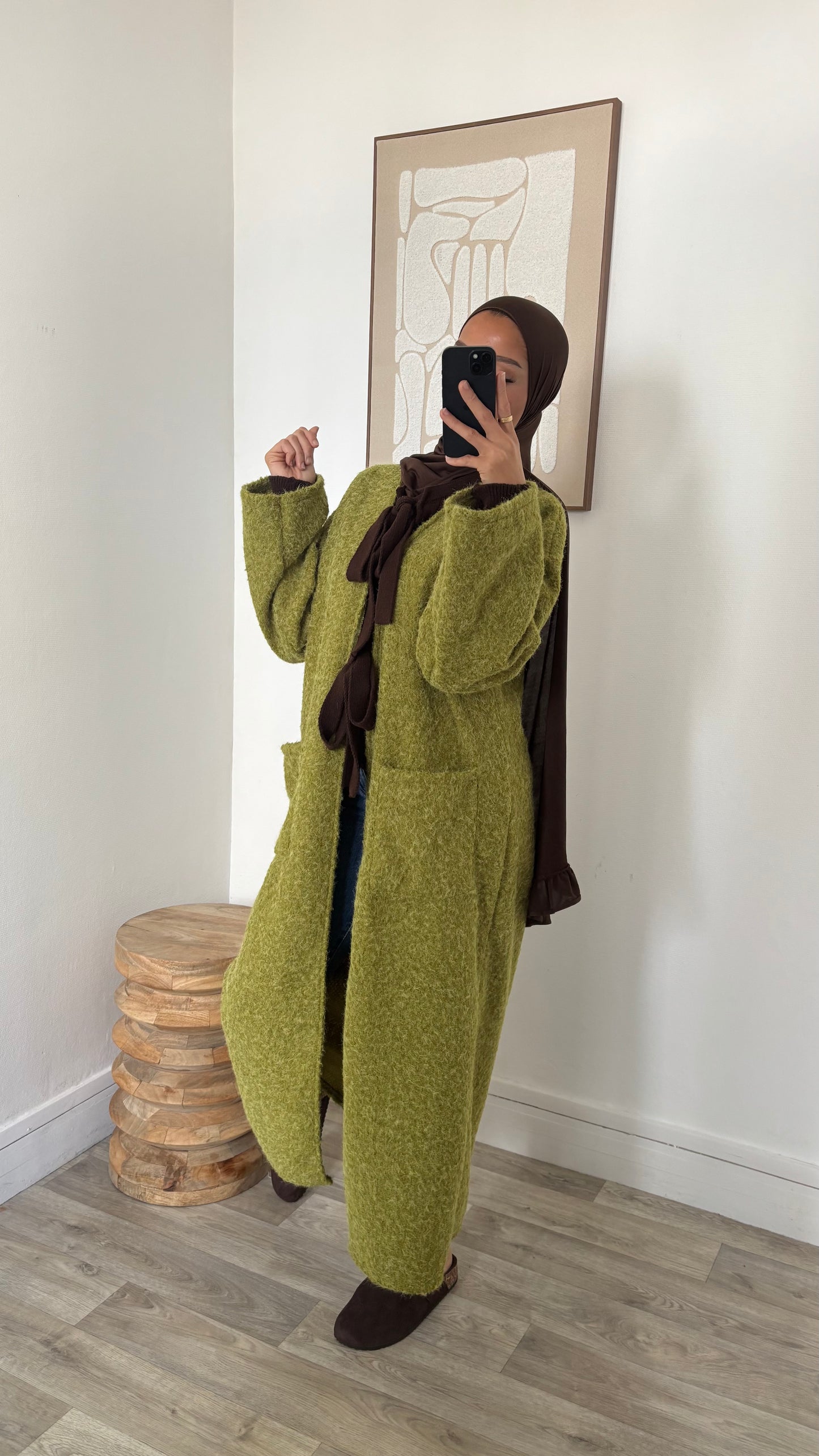 Manteau oversize en laine bouillie