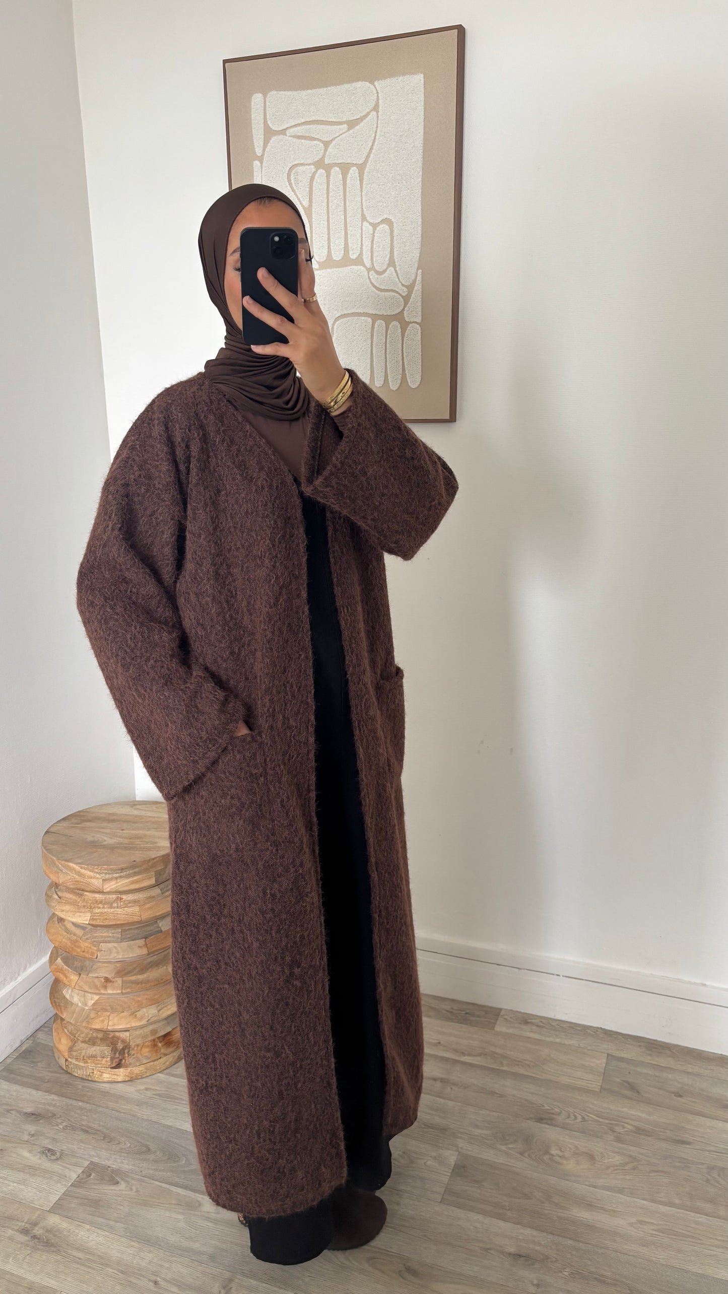 Manteau oversize en laine bouillie