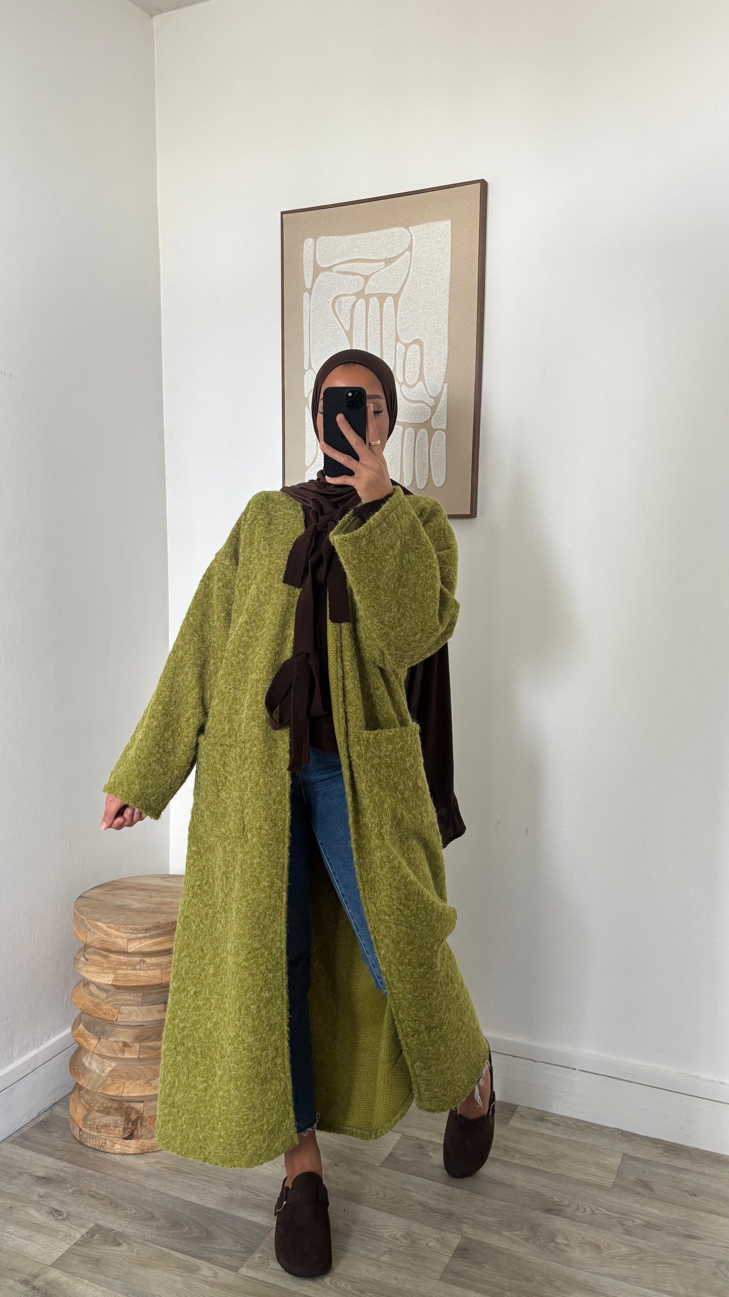 Manteau oversize en laine bouillie