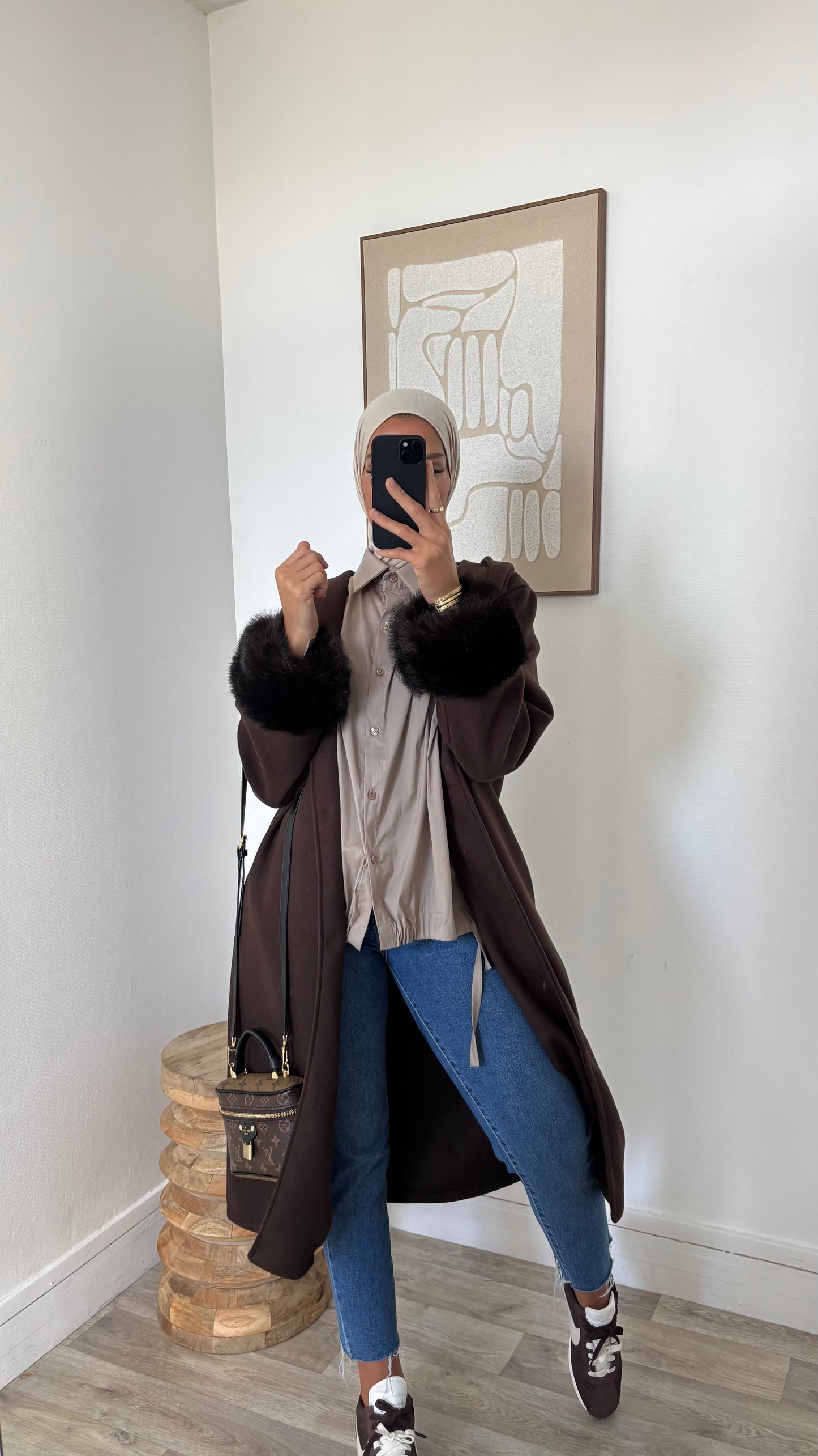 Manteau à capuche fourrure