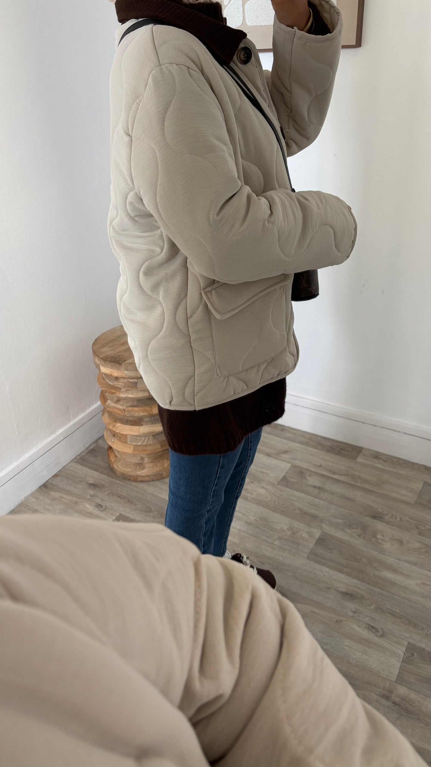 Veste matelassé col velours