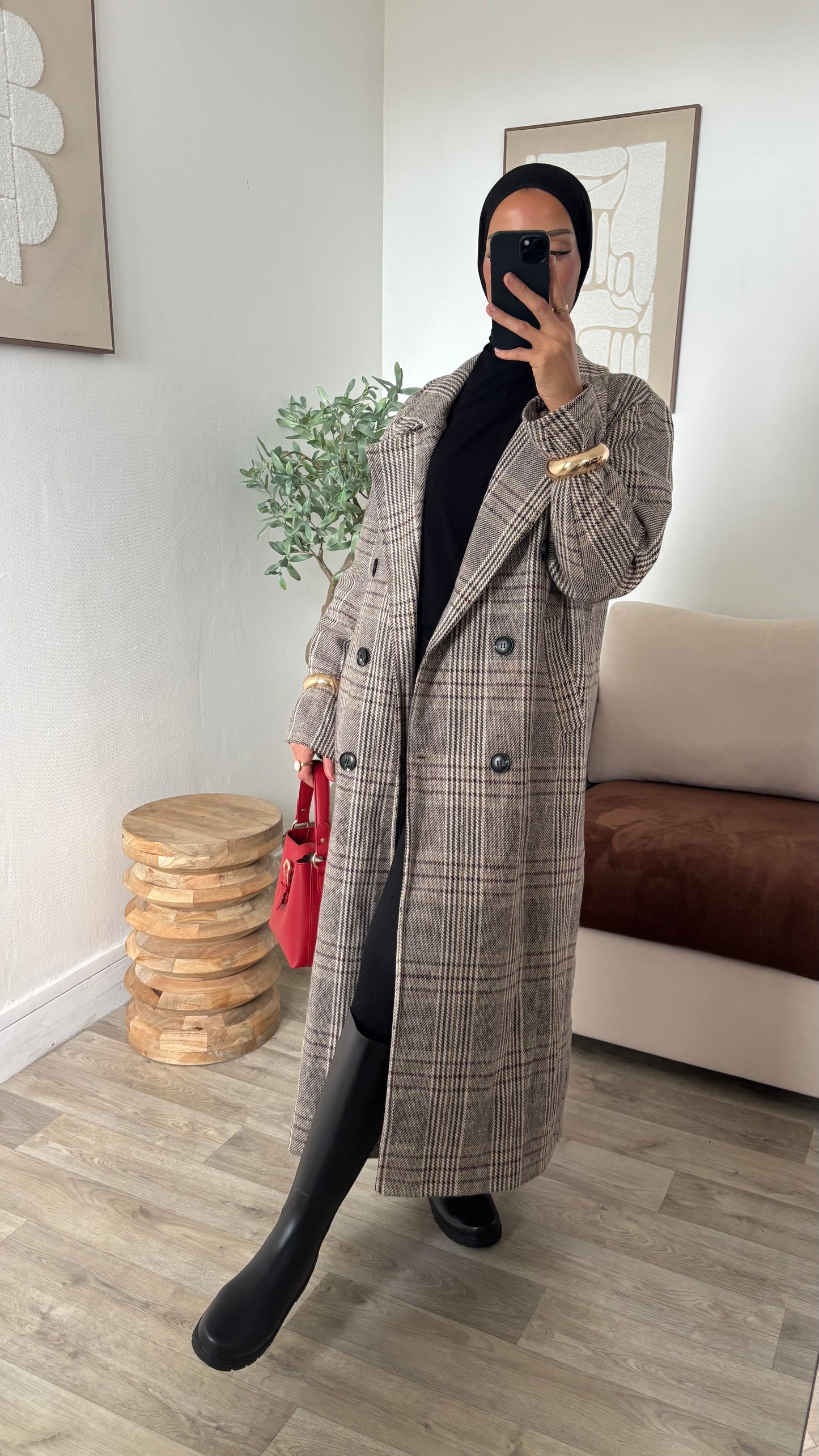 Manteau long tweed