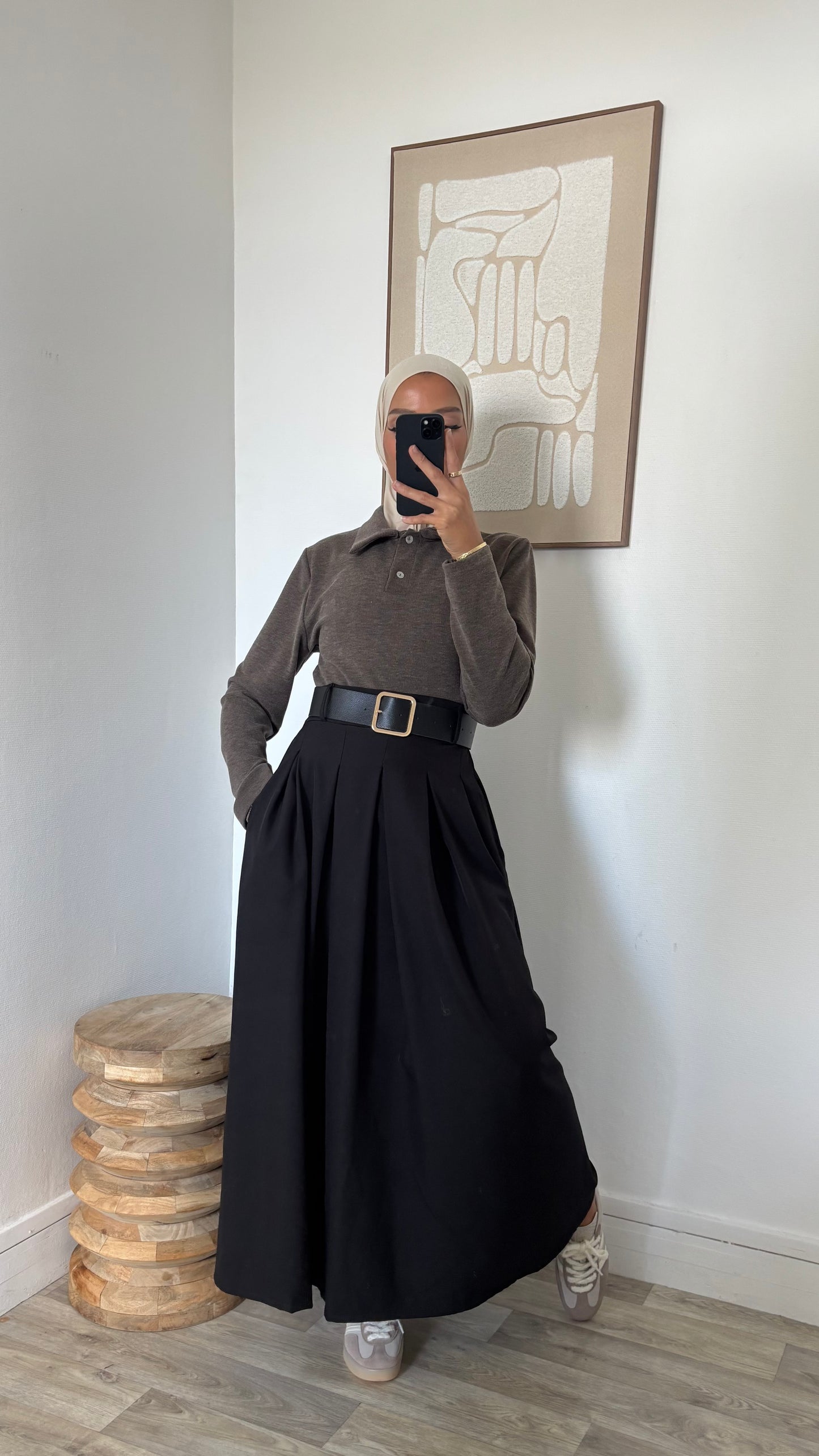 Robe bi matière à ceinture