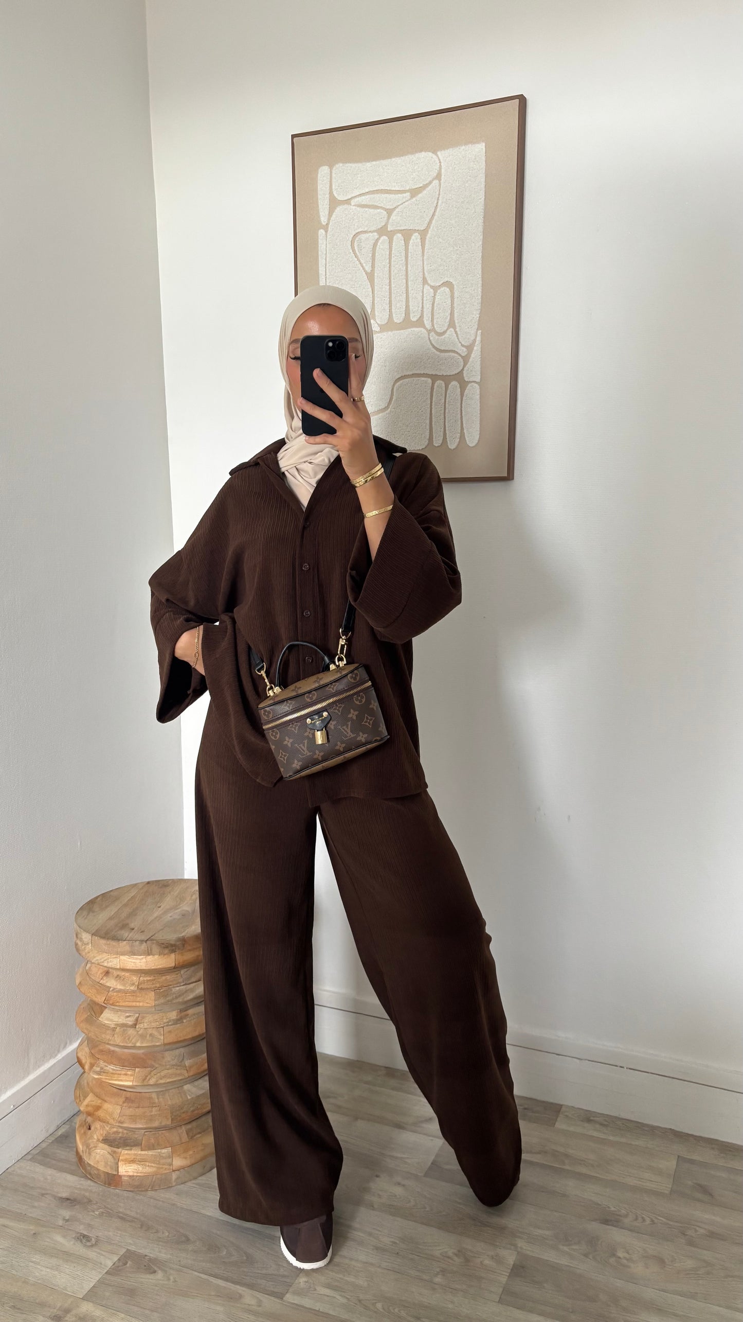 Ensemble à bouton effet velours