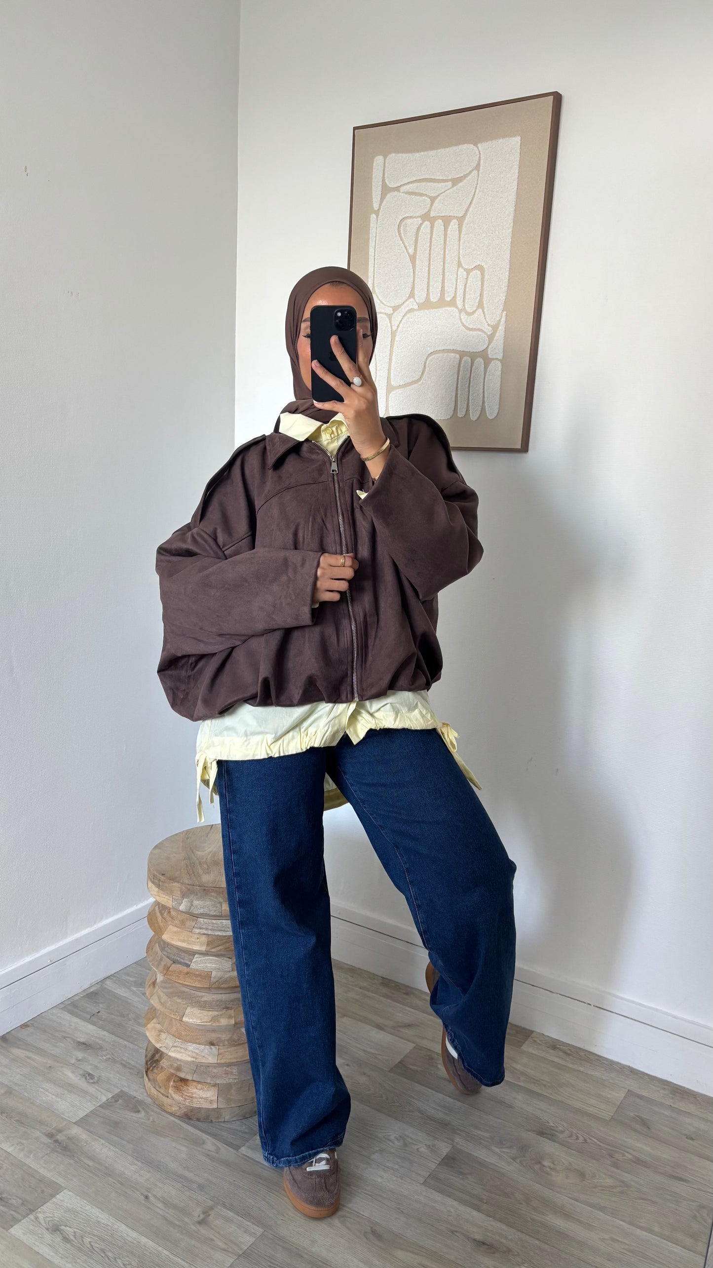 Veste Bomber effet daim à zip