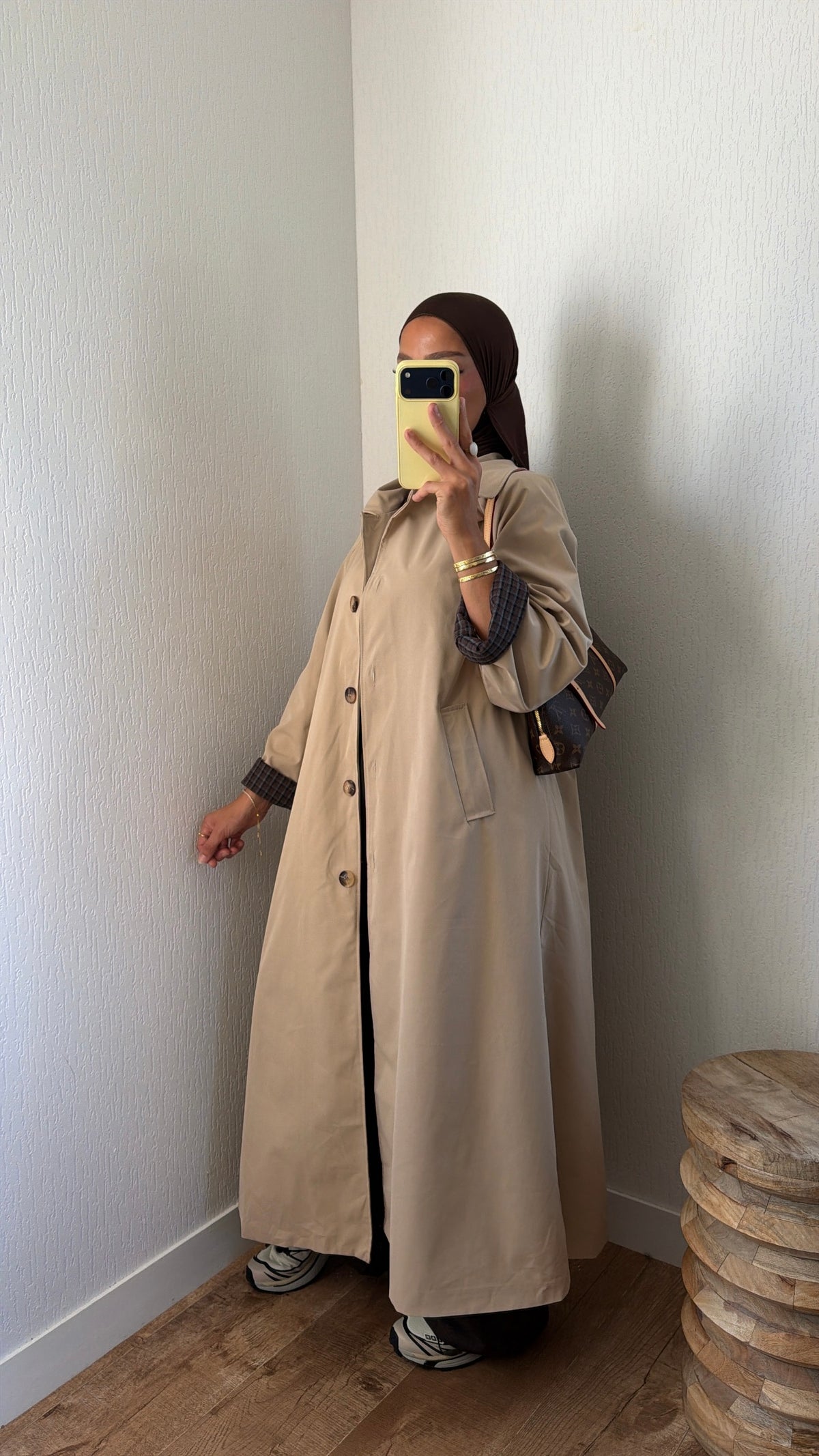 Manteau poignets retournables