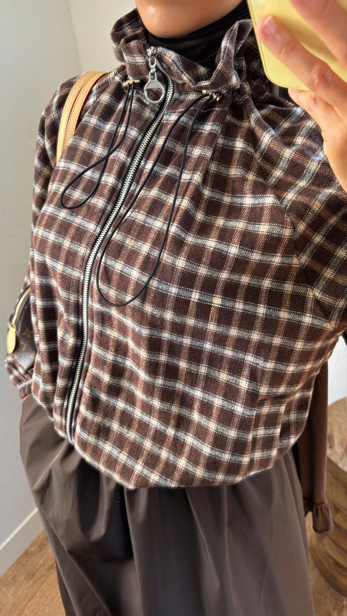 Bomber à carreaux marron