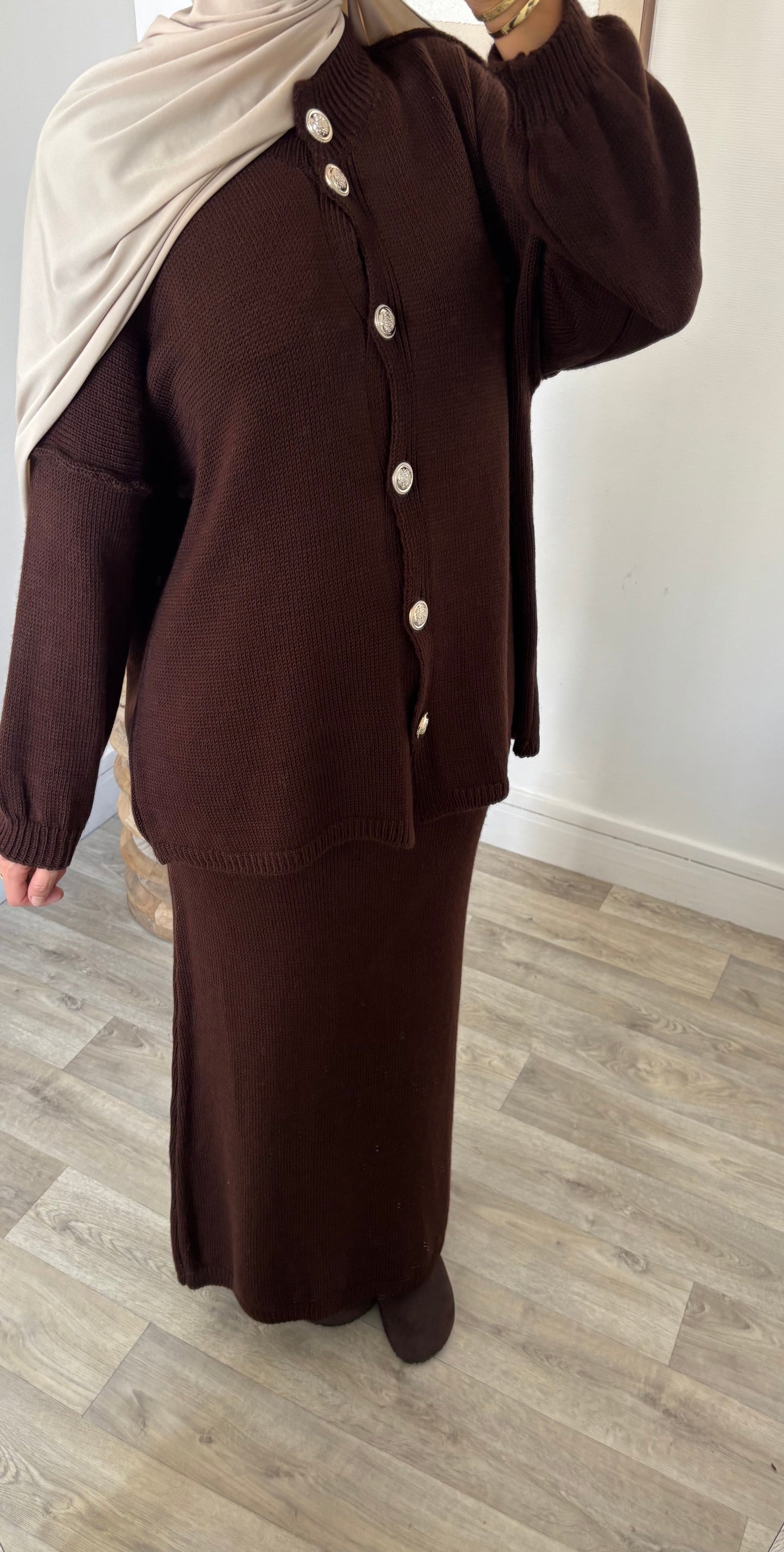 Ensemble jupe à boutons