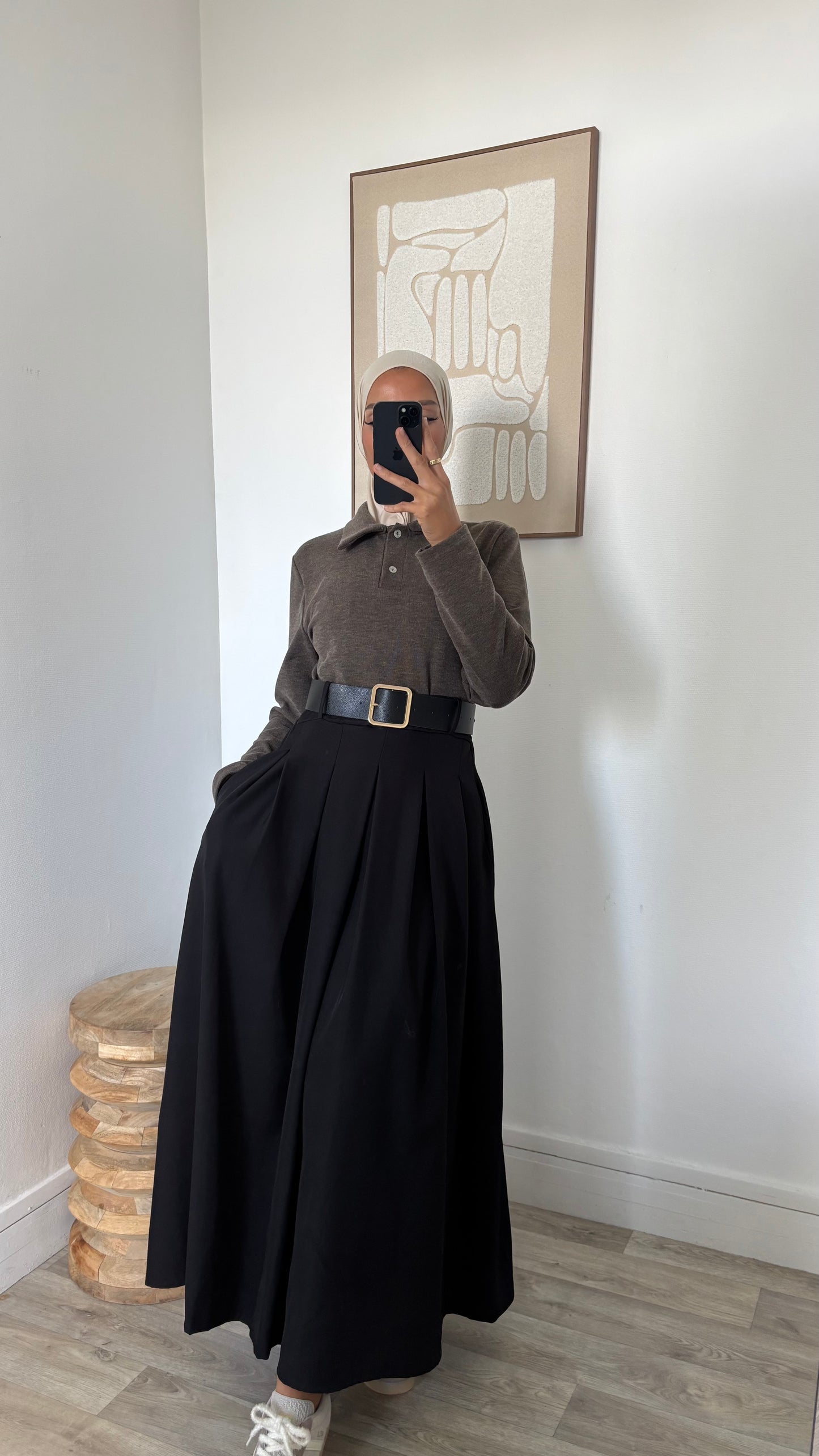 Robe bi matière à ceinture