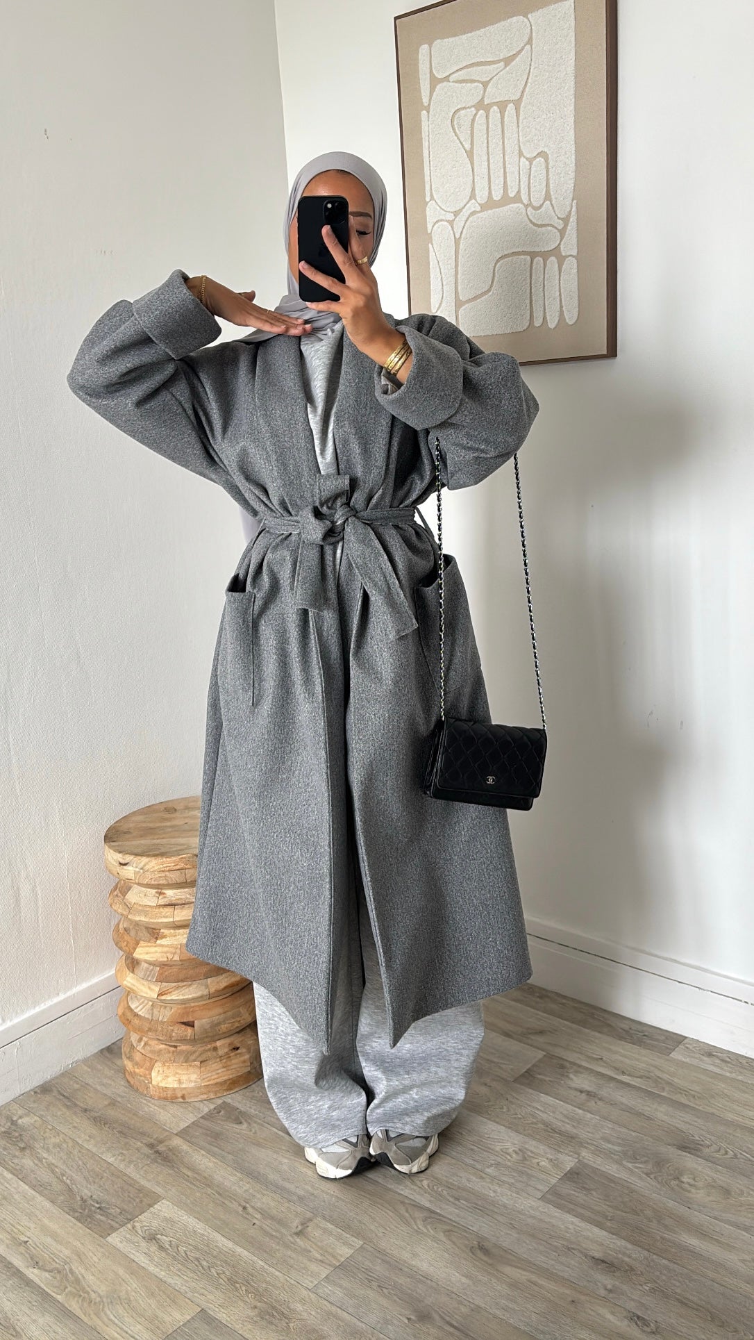 Manteau à manches ourlées