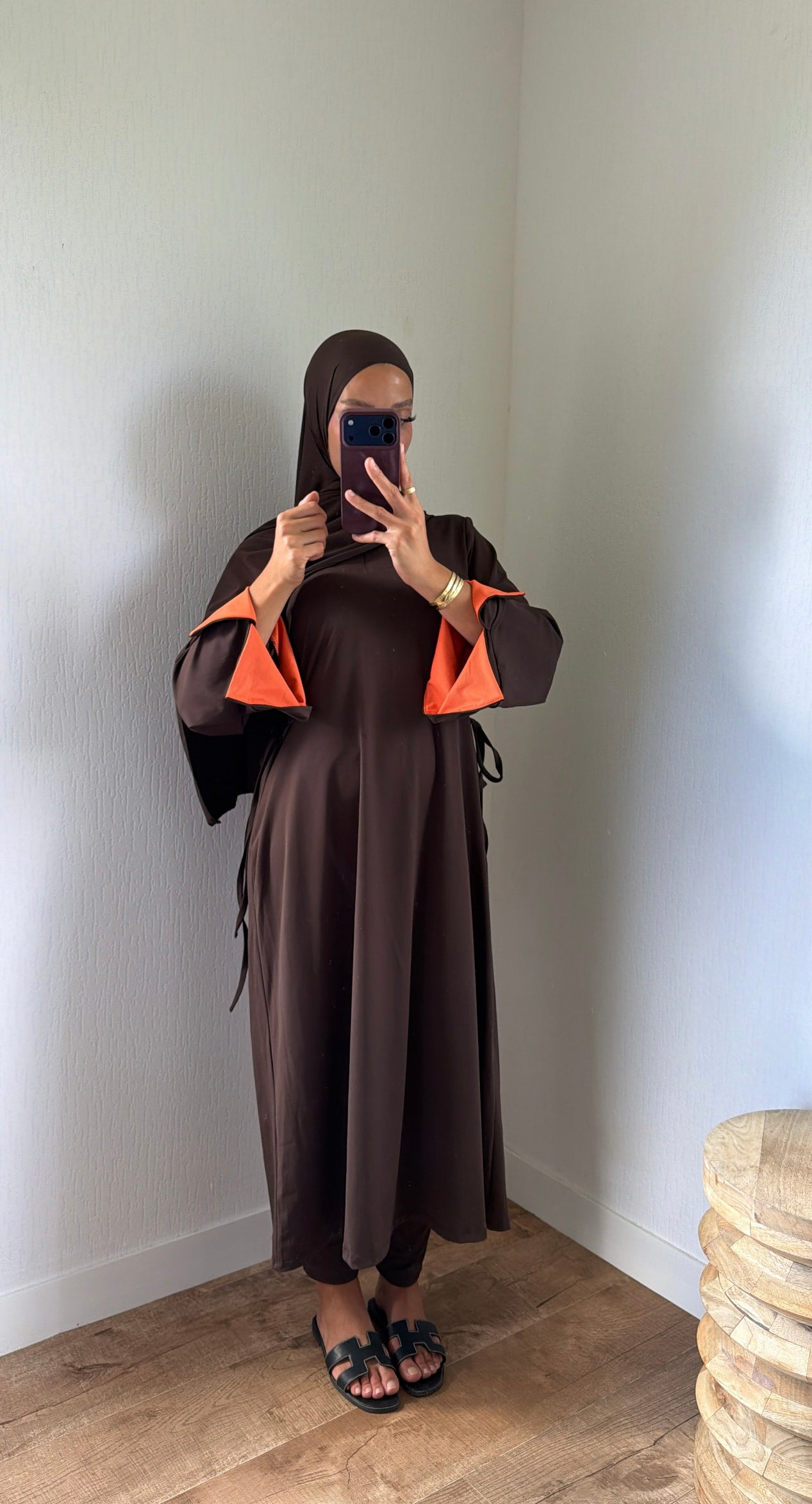 Burkini long ajustable sur les côté où au dos