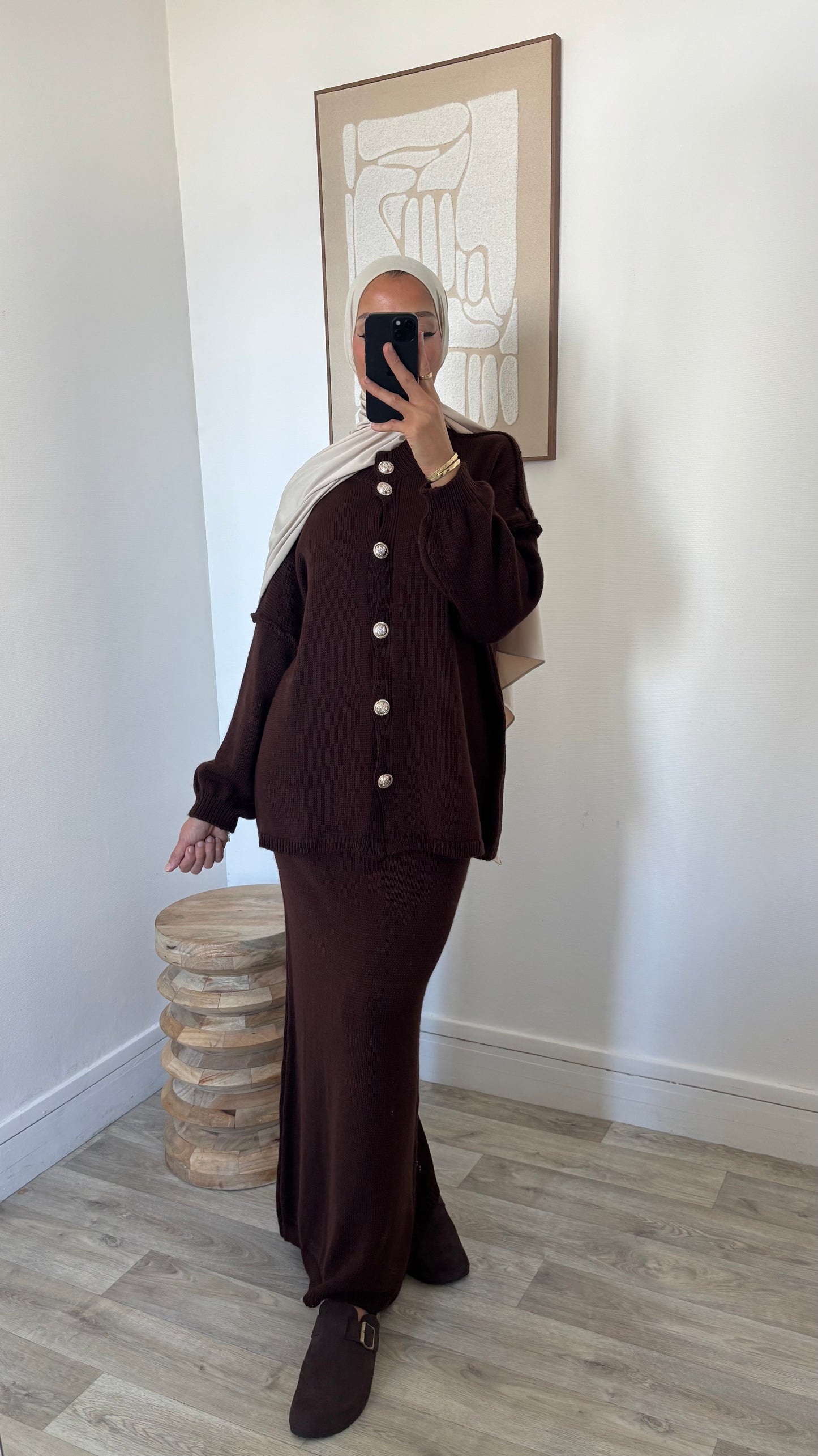 Ensemble jupe à boutons