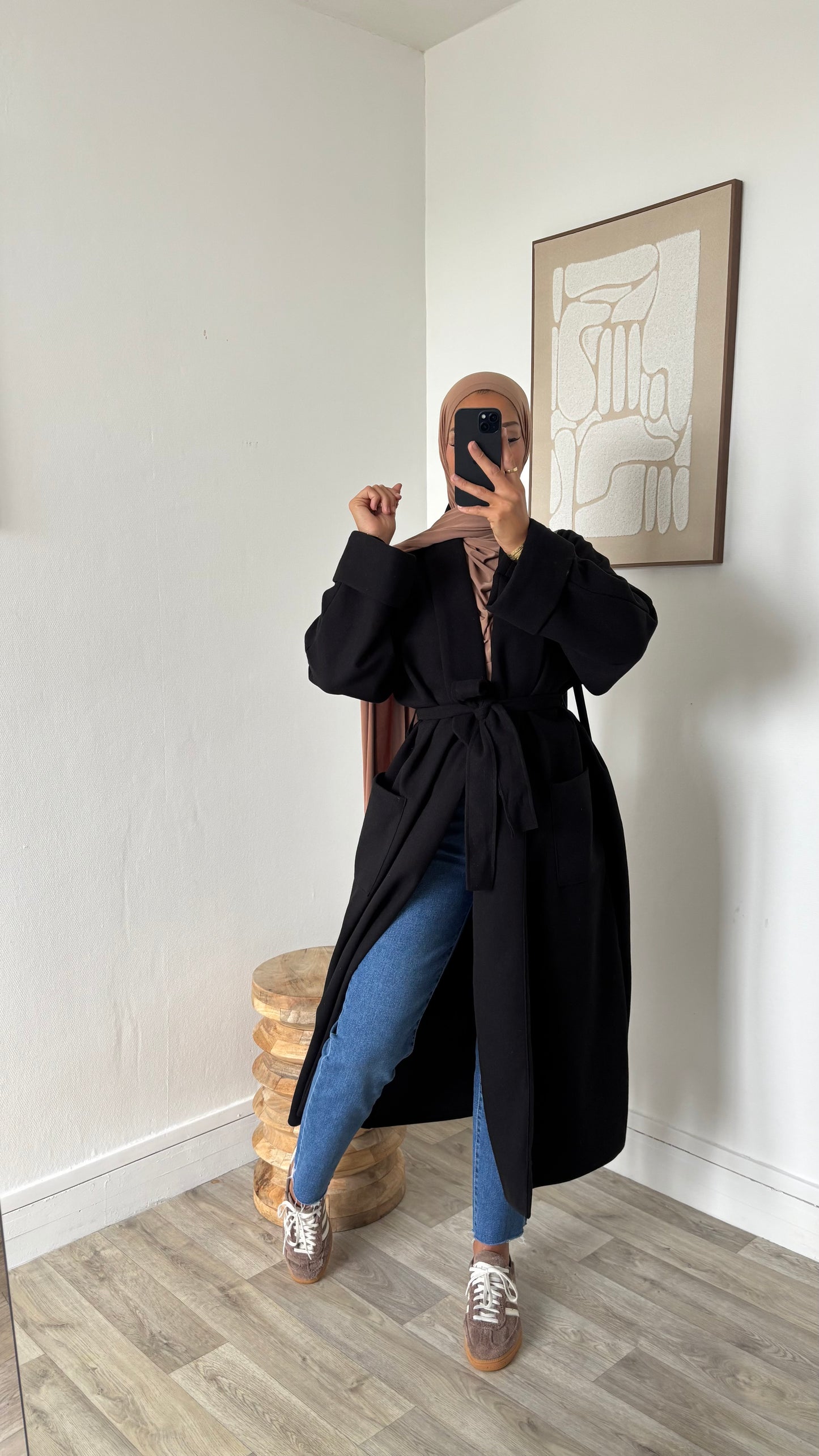 Manteau à manches ourlées