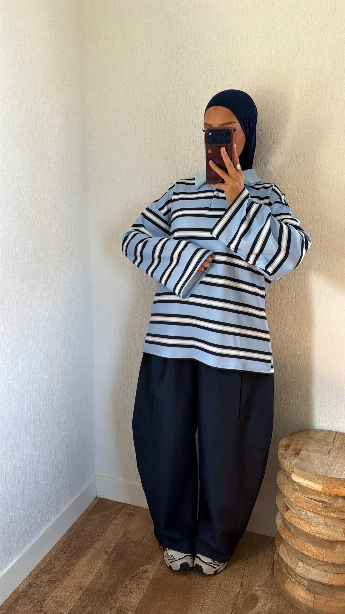 Polo rayée bleu