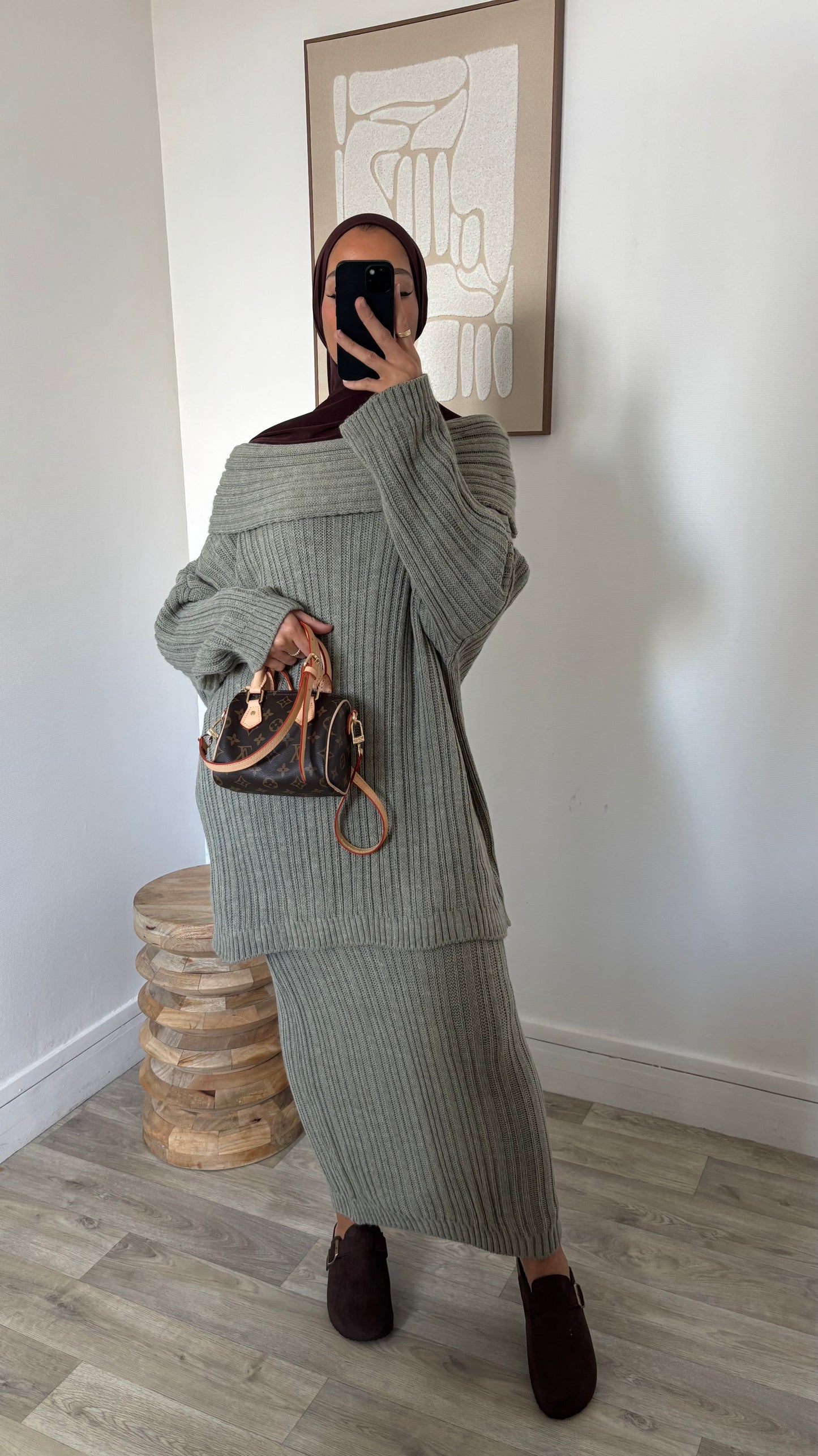 Ensemble jupe col bateau