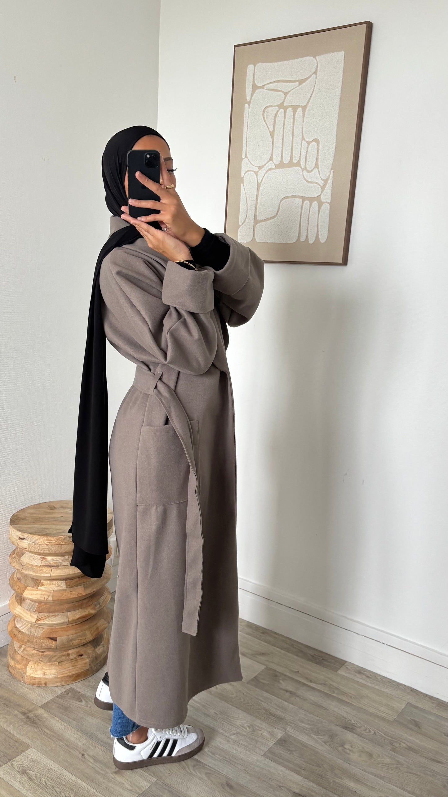 Manteau à manches ourlées