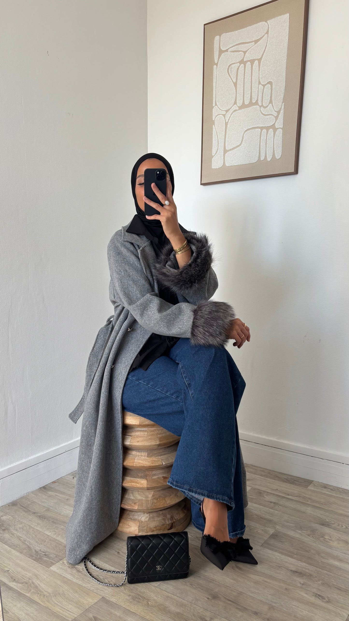 Manteau chic fourrure