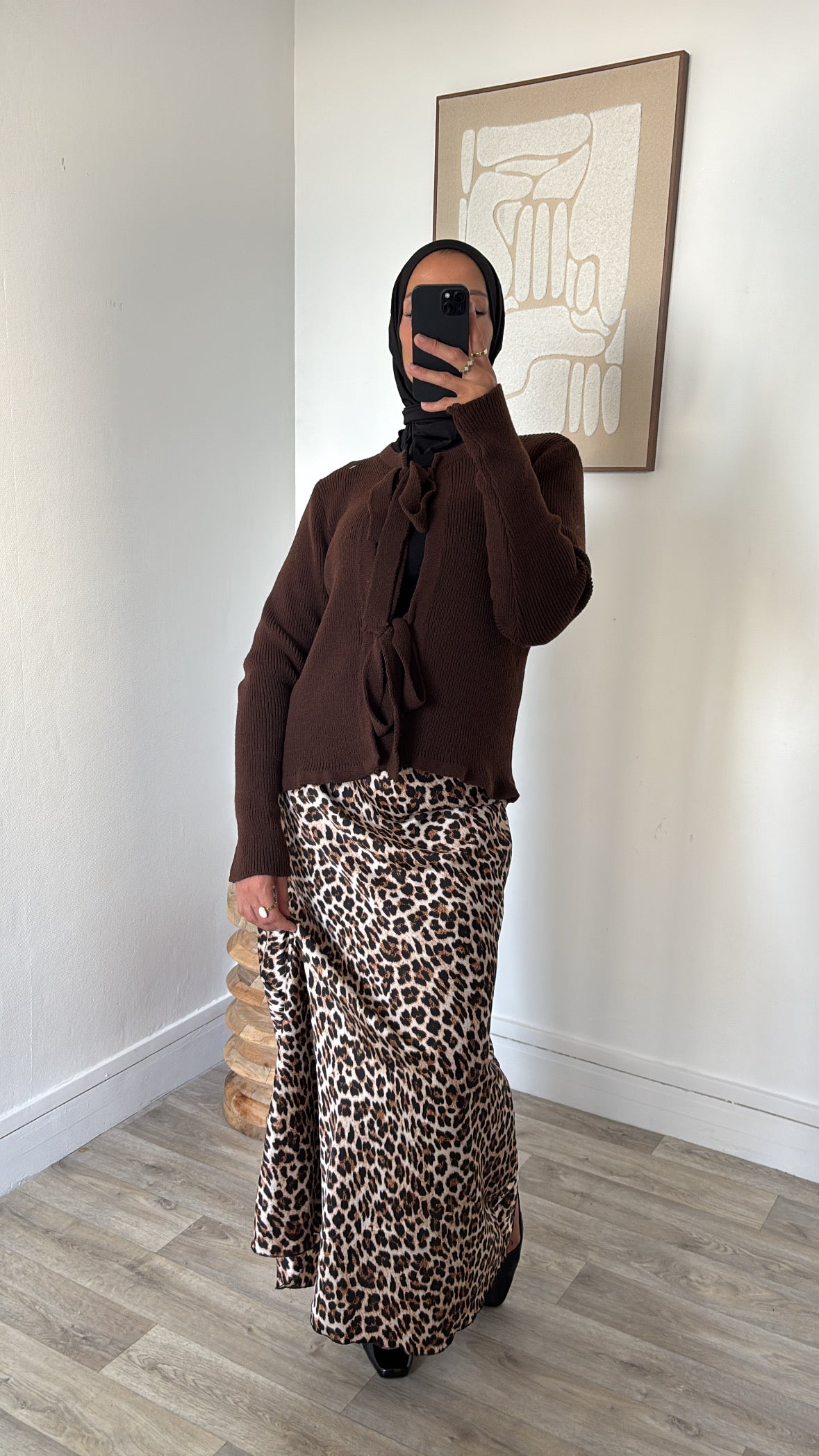 Jupe satinée imprimée léopard