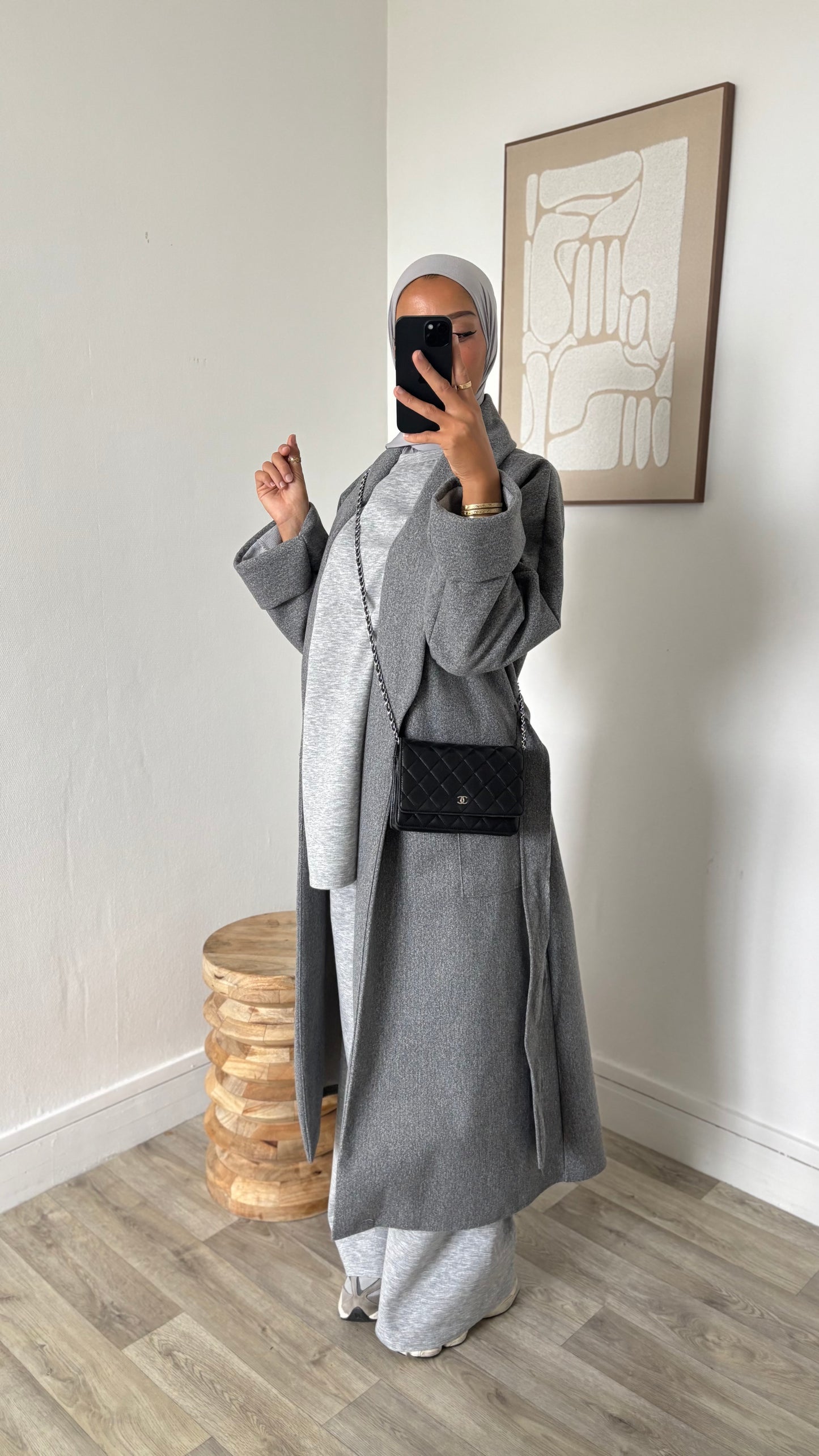 Manteau à manches ourlées