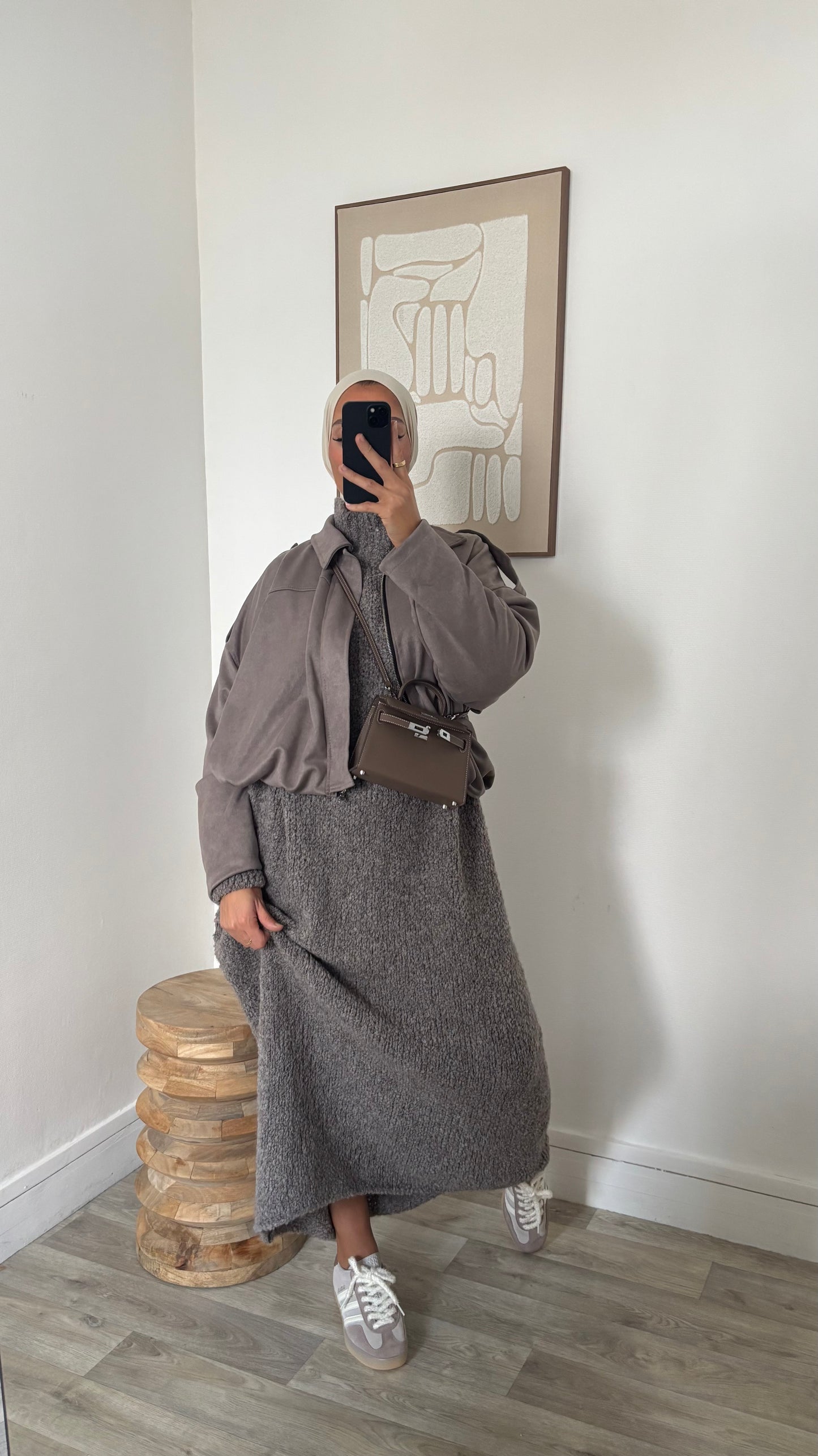 Veste bombers effet daim à zip