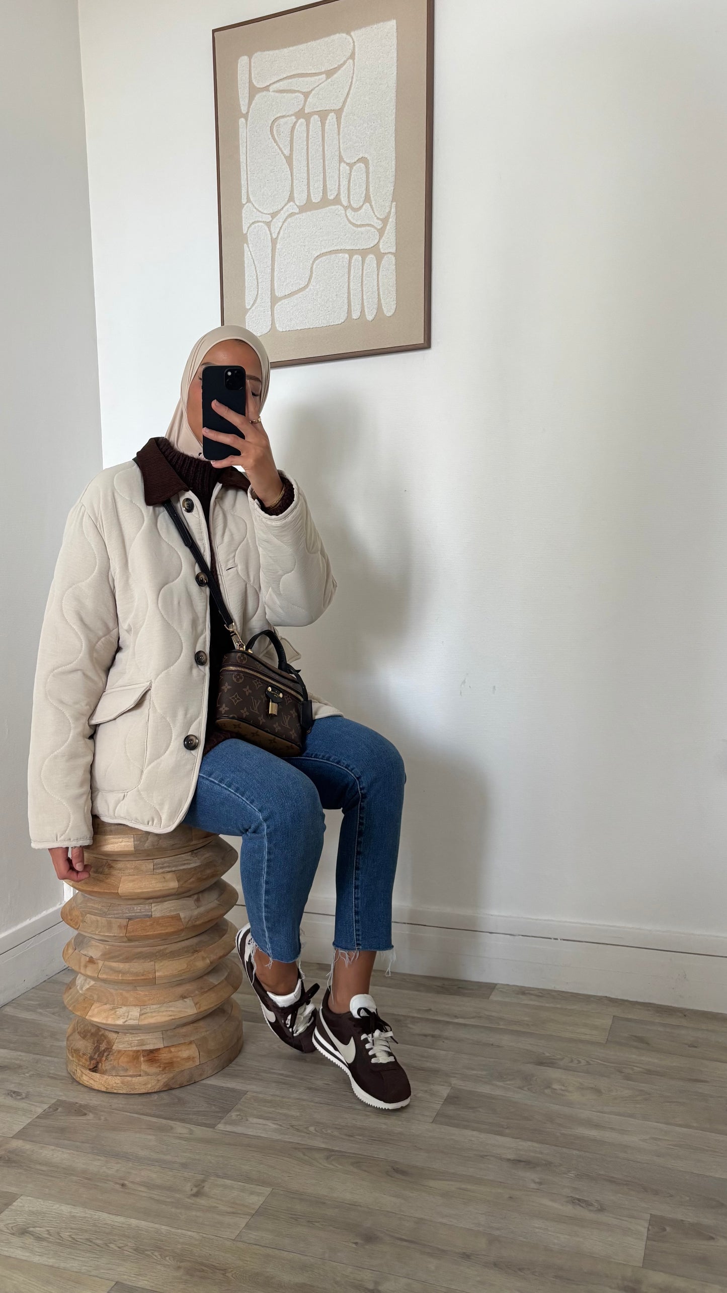 Veste matelassé col velours