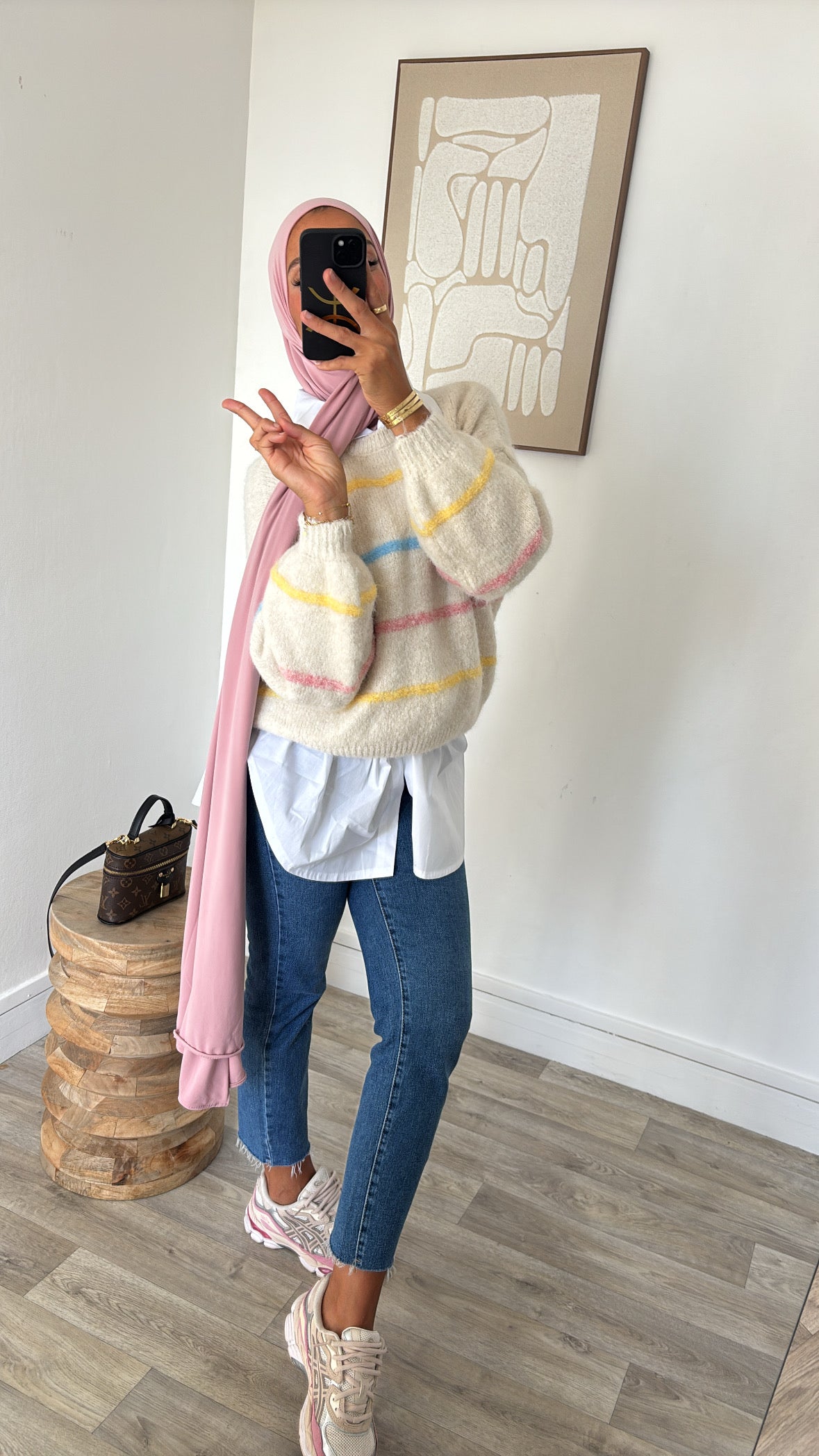 Pull en laine arc en ciel