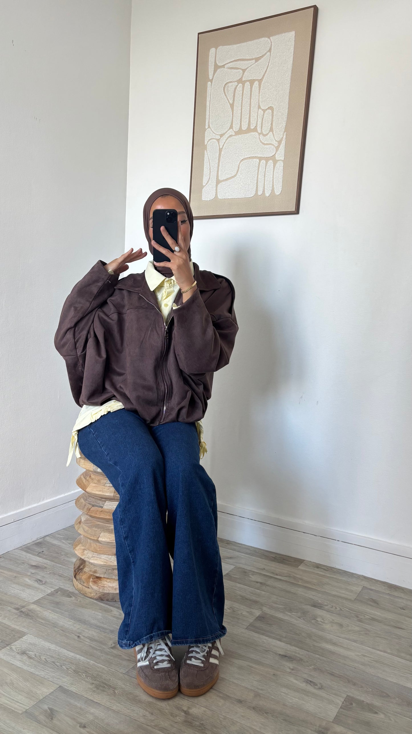 Veste Bomber effet daim à zip