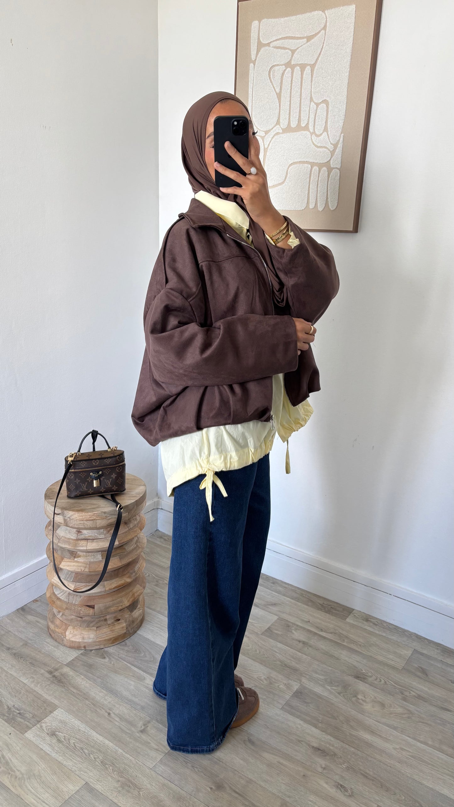 Veste Bomber effet daim à zip