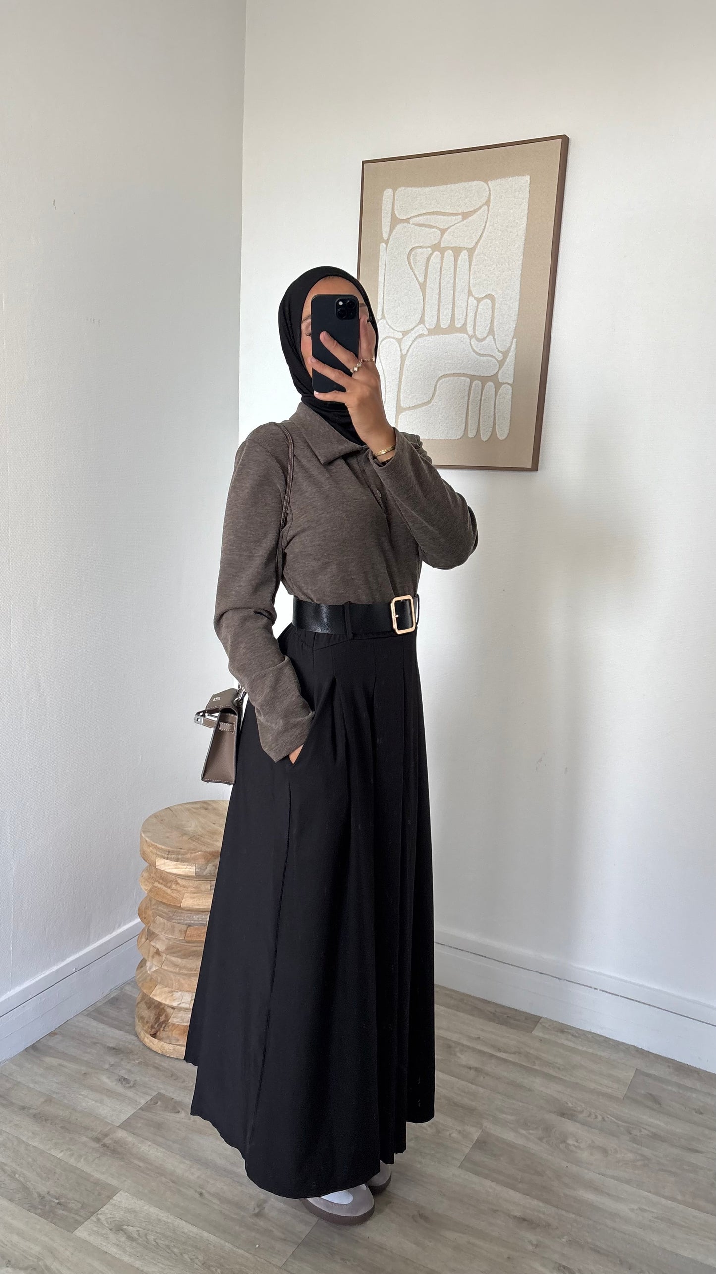 Robe bi matière à ceinture