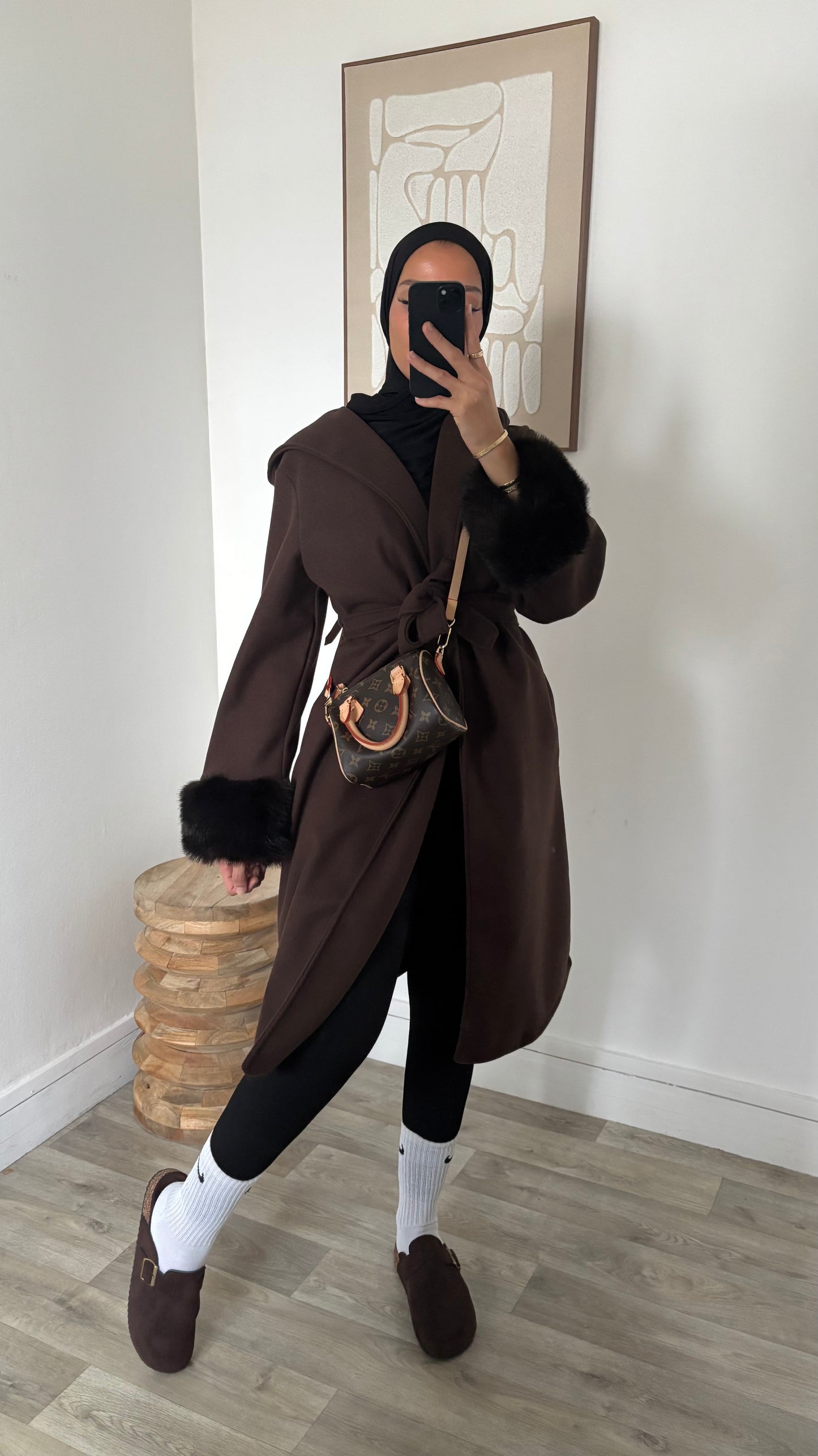 Manteau à capuche fourrure