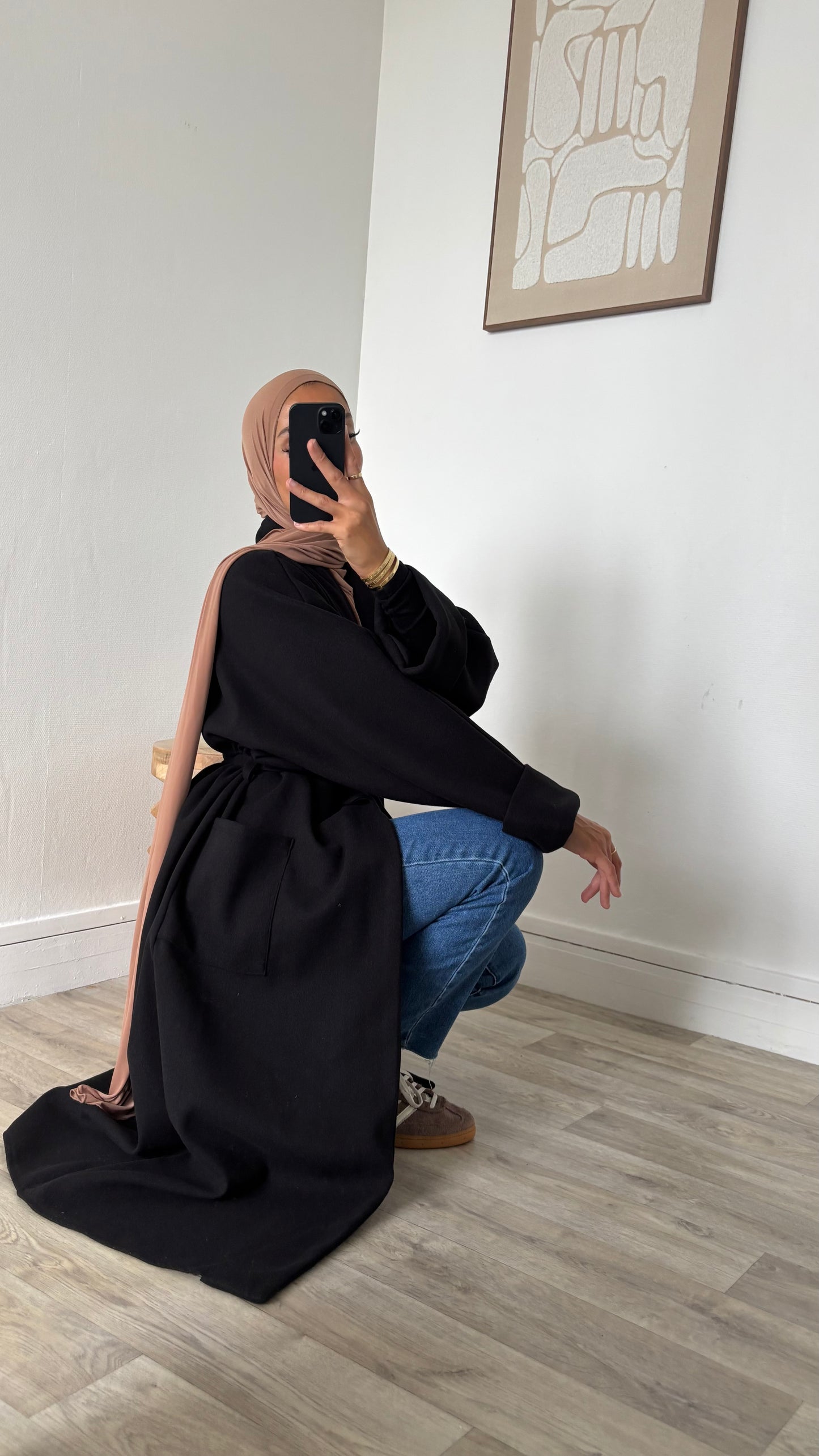 Manteau à manches ourlées