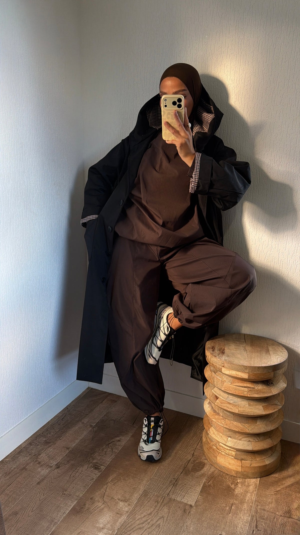 Manteau effet imper manches retroussables