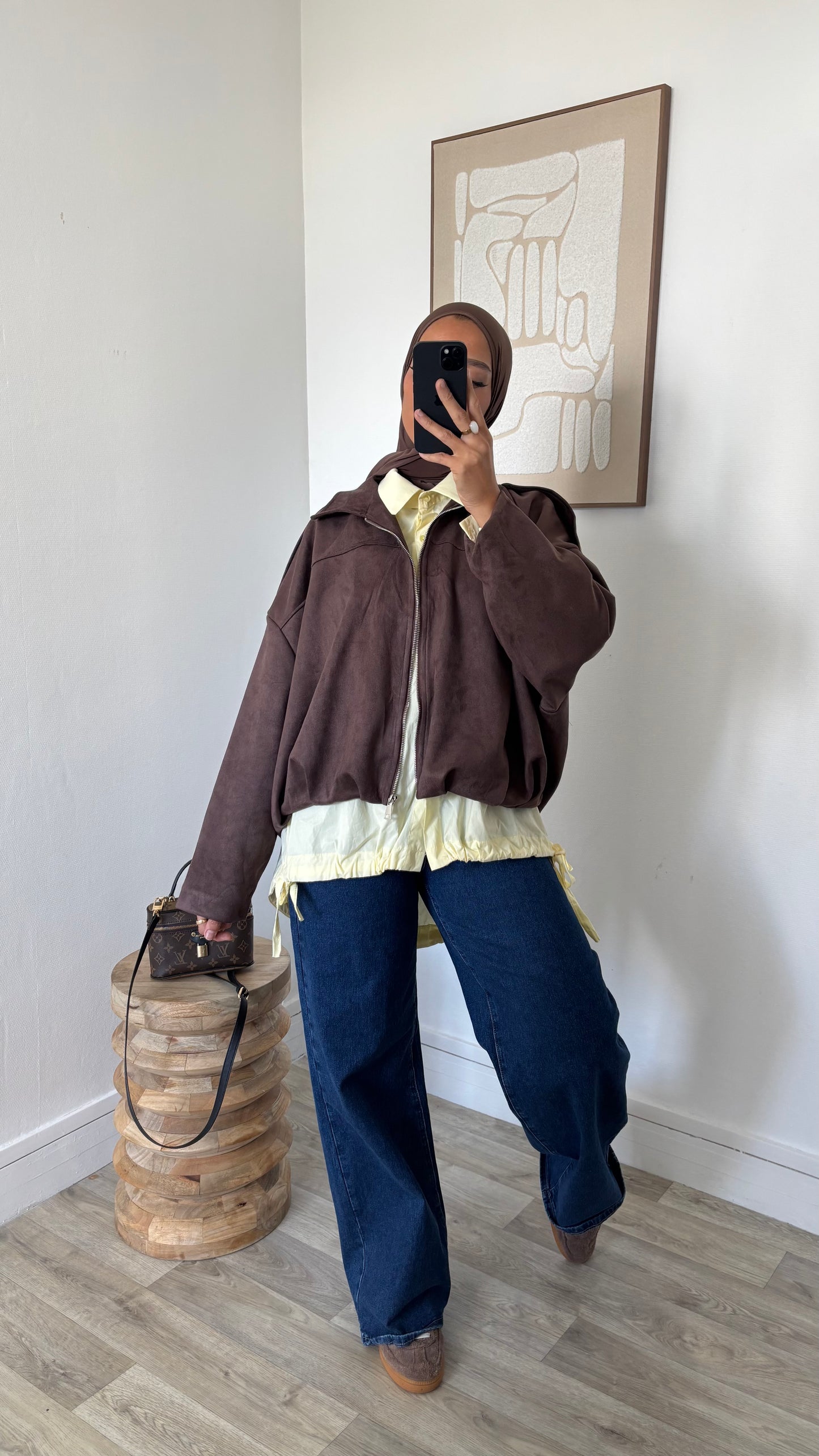 Veste Bomber effet daim à zip