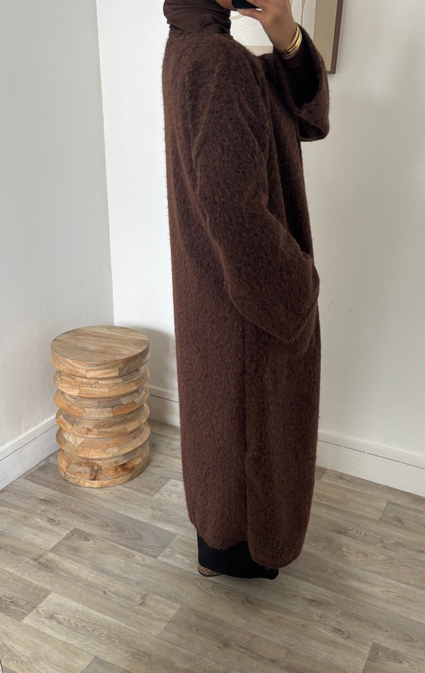 Manteau oversize en laine bouillie