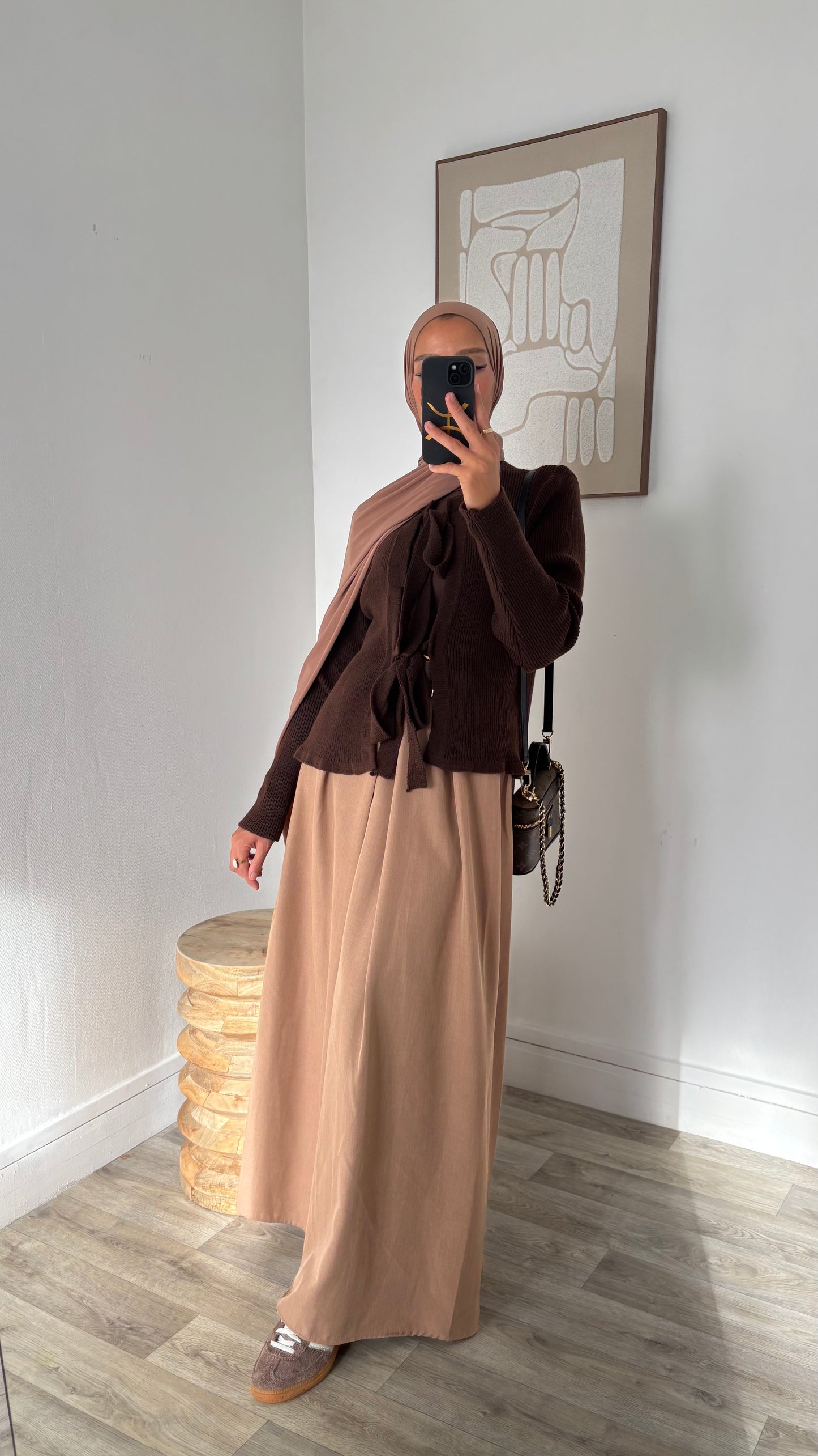 Cardigan en maille à noeuds