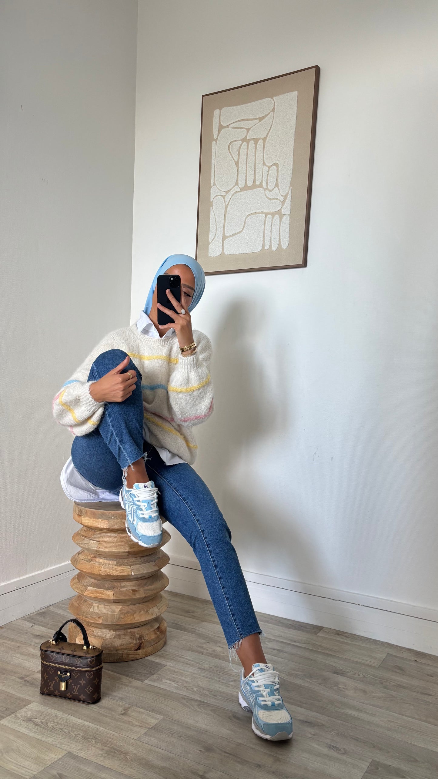 Pull en laine arc en ciel