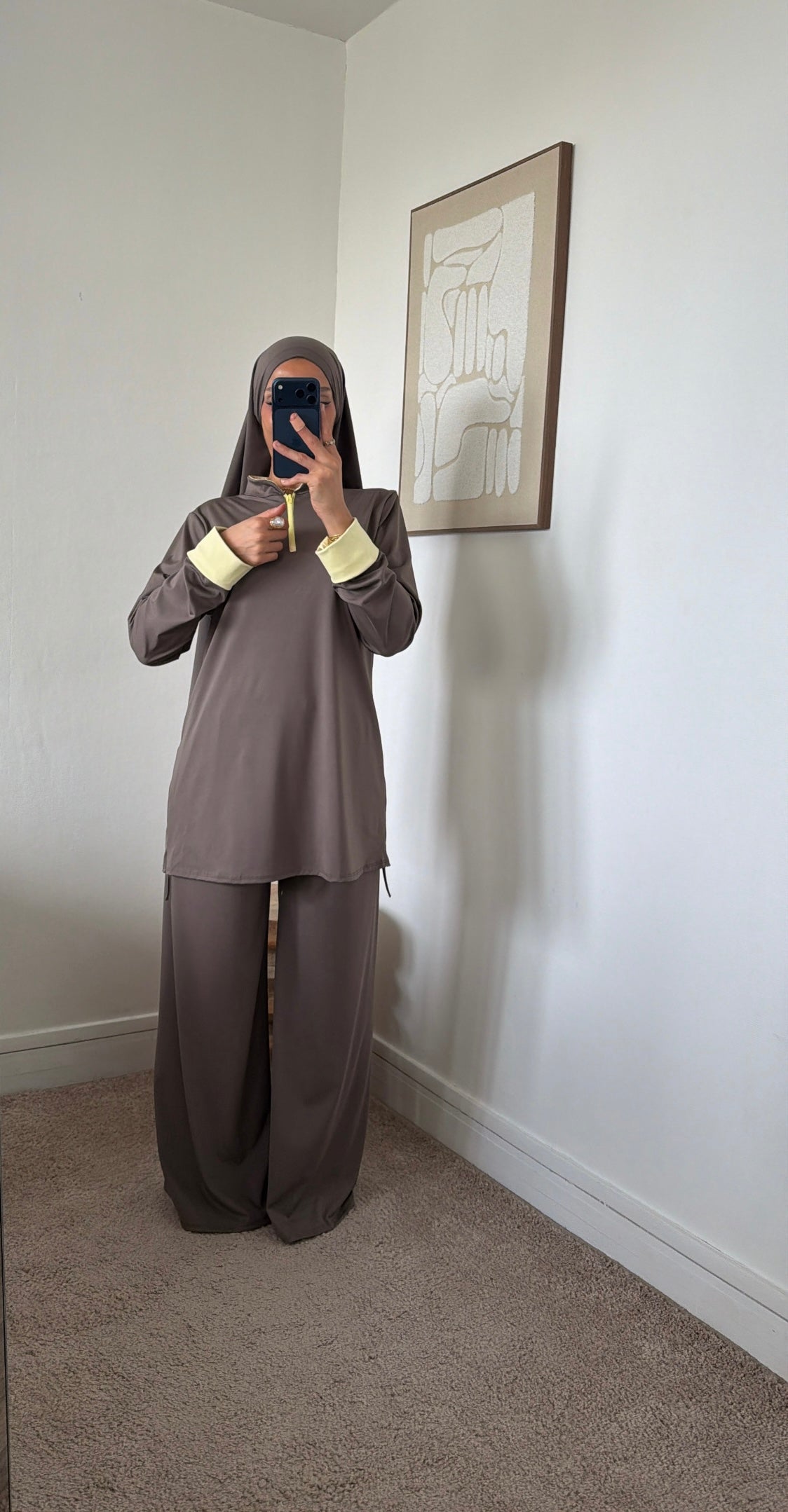 Burkini 3 pièces manche couleur