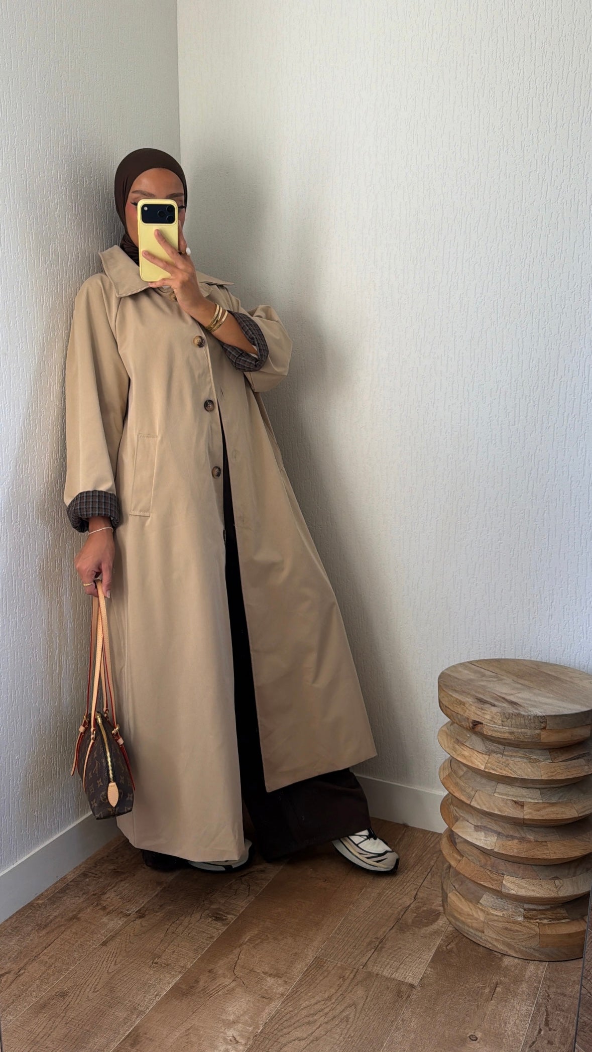 Manteau poignets retournables