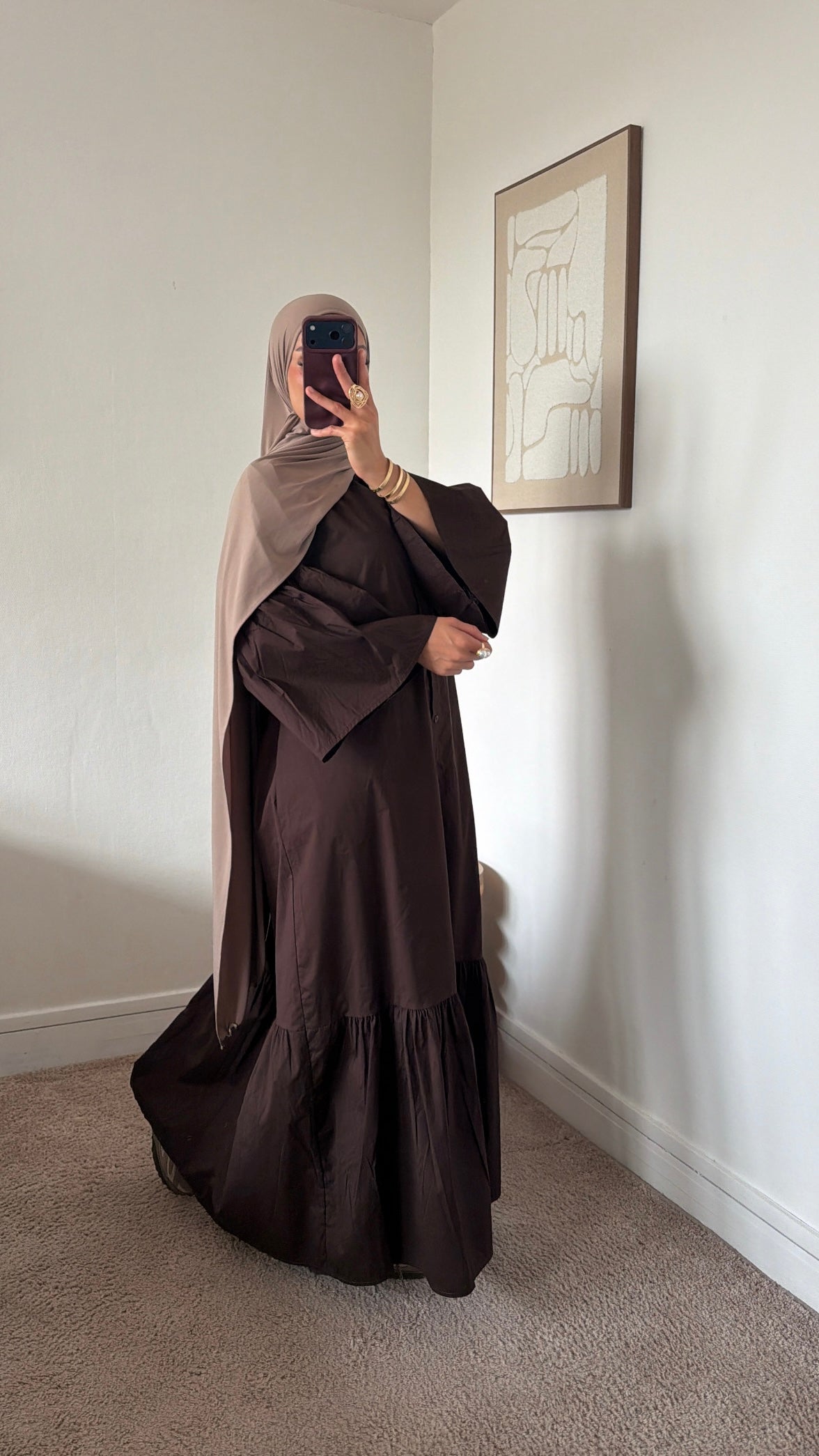 Robe chemise à volant + ceinture