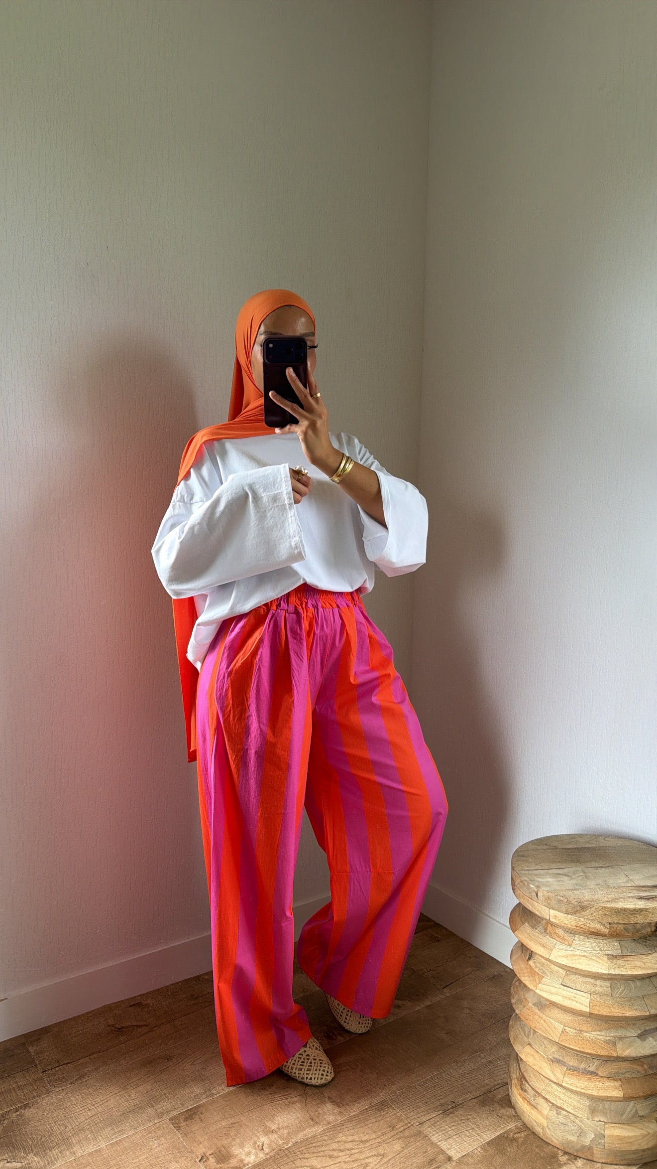 Pantalon rayée à poches