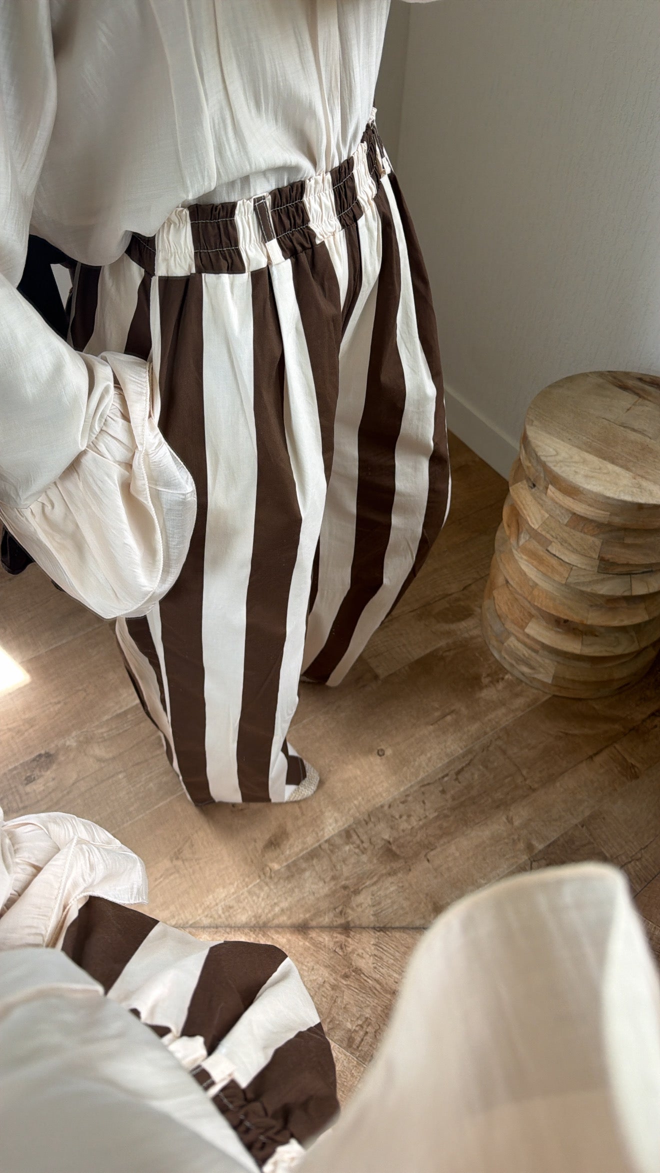 Pantalon rayée à poches