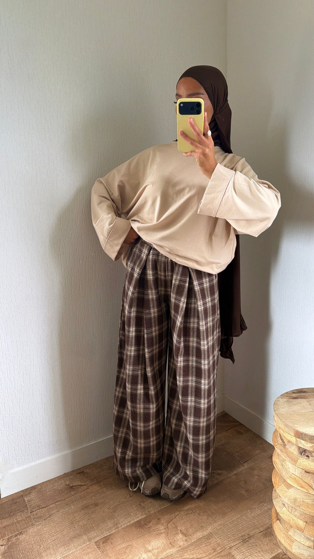 Pantalon à carreaux à poches