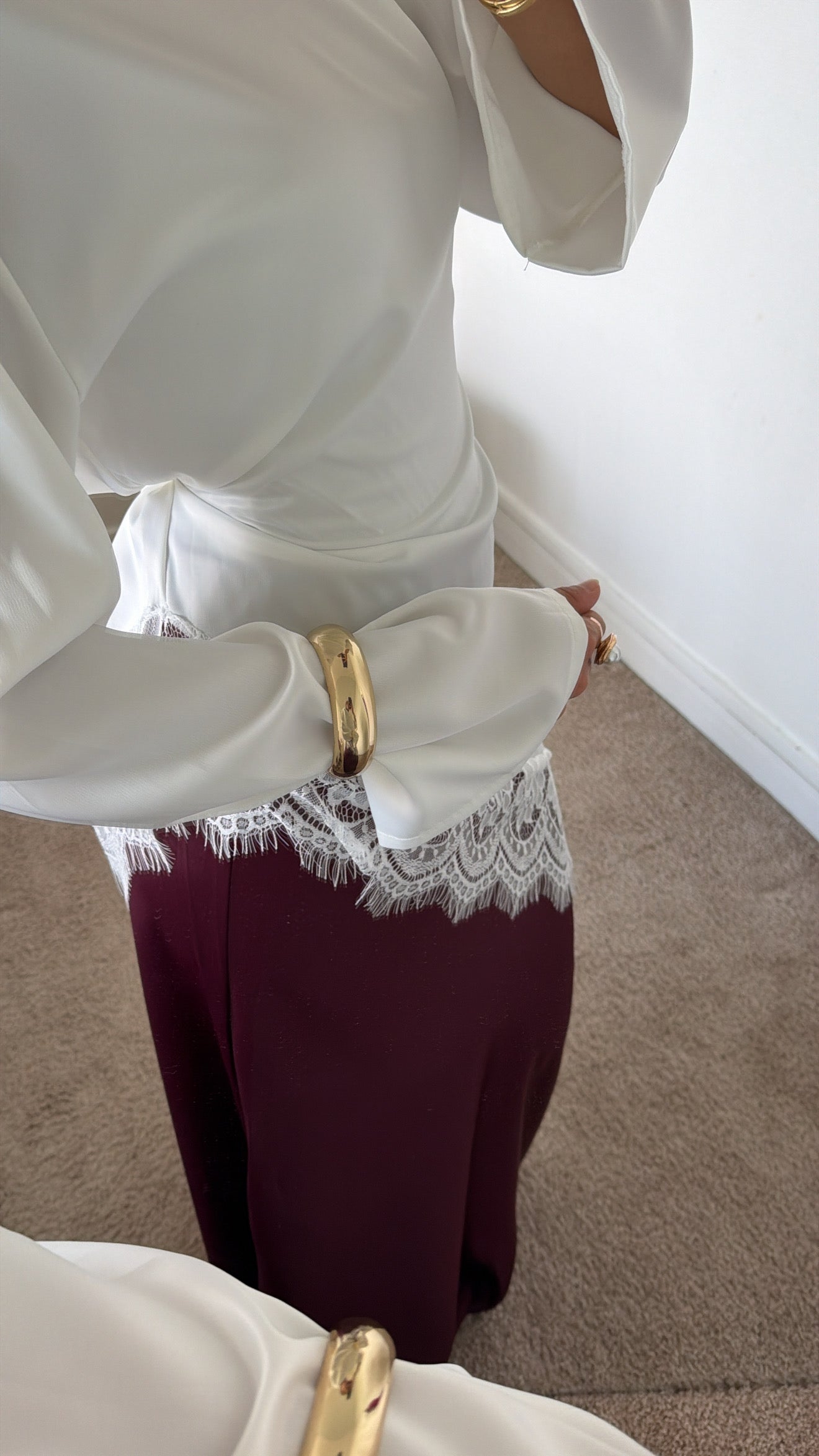 Haut ajustable satinée long