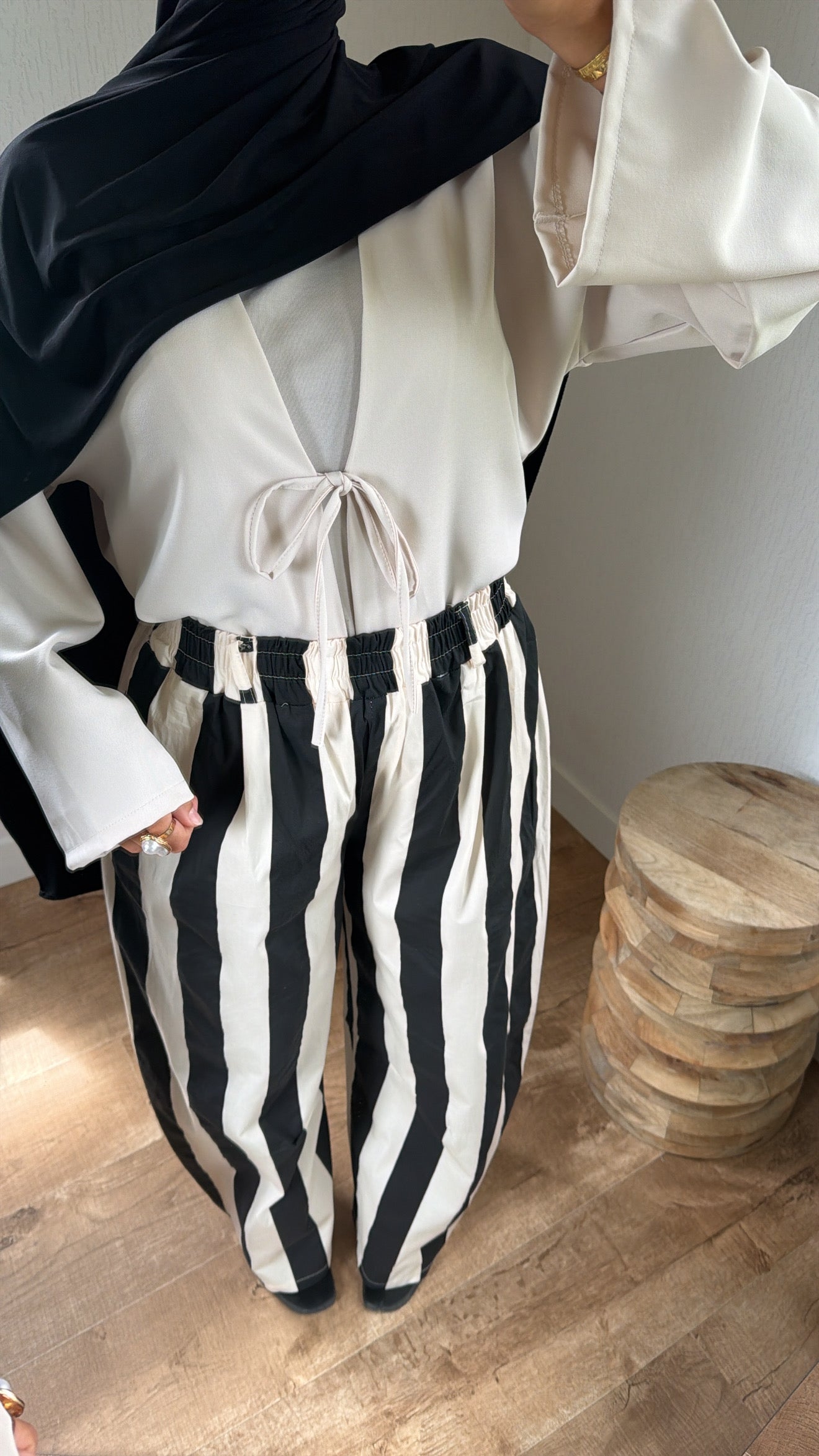 Pantalon rayée à poches