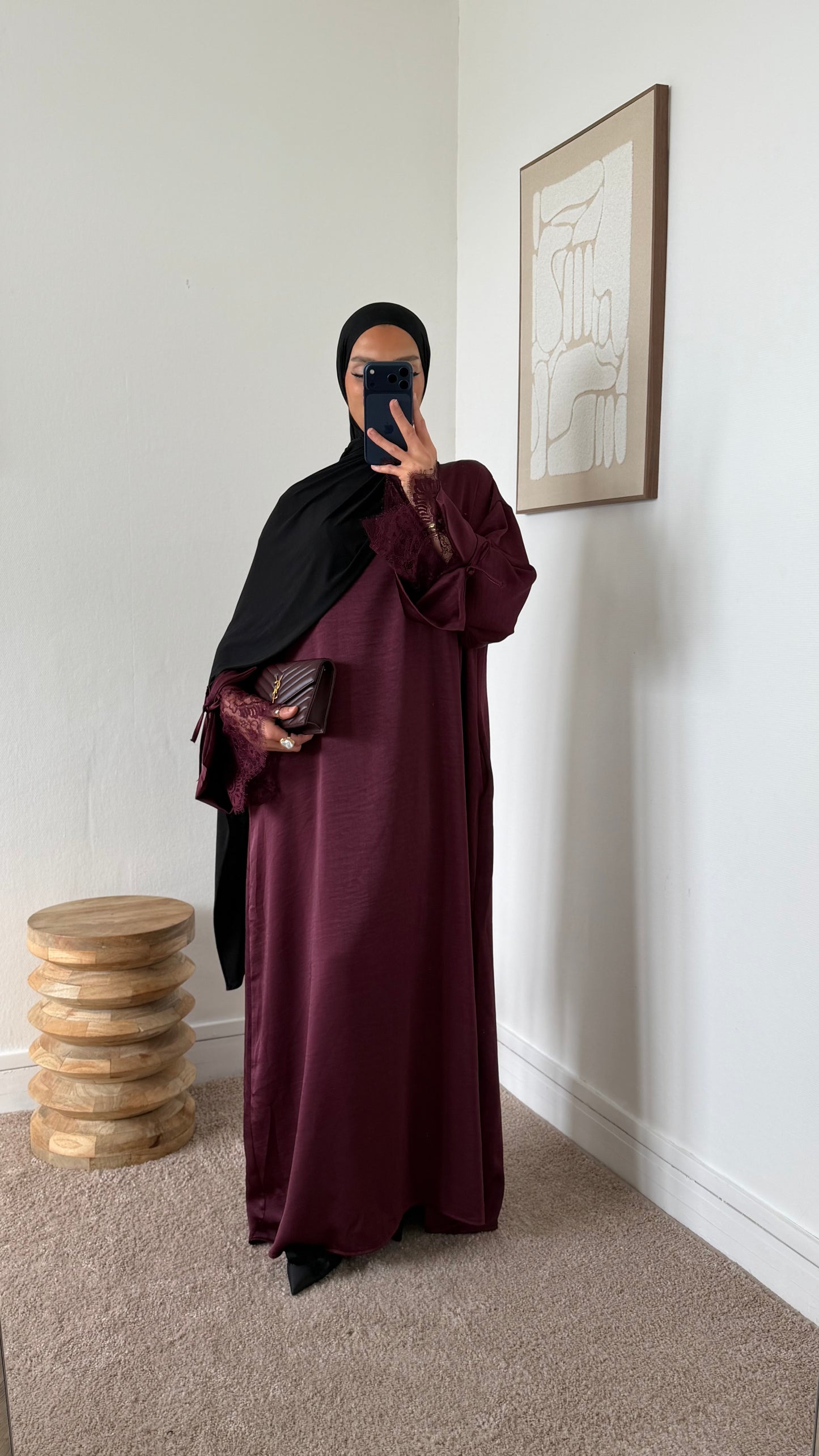 Abaya détail dentelé