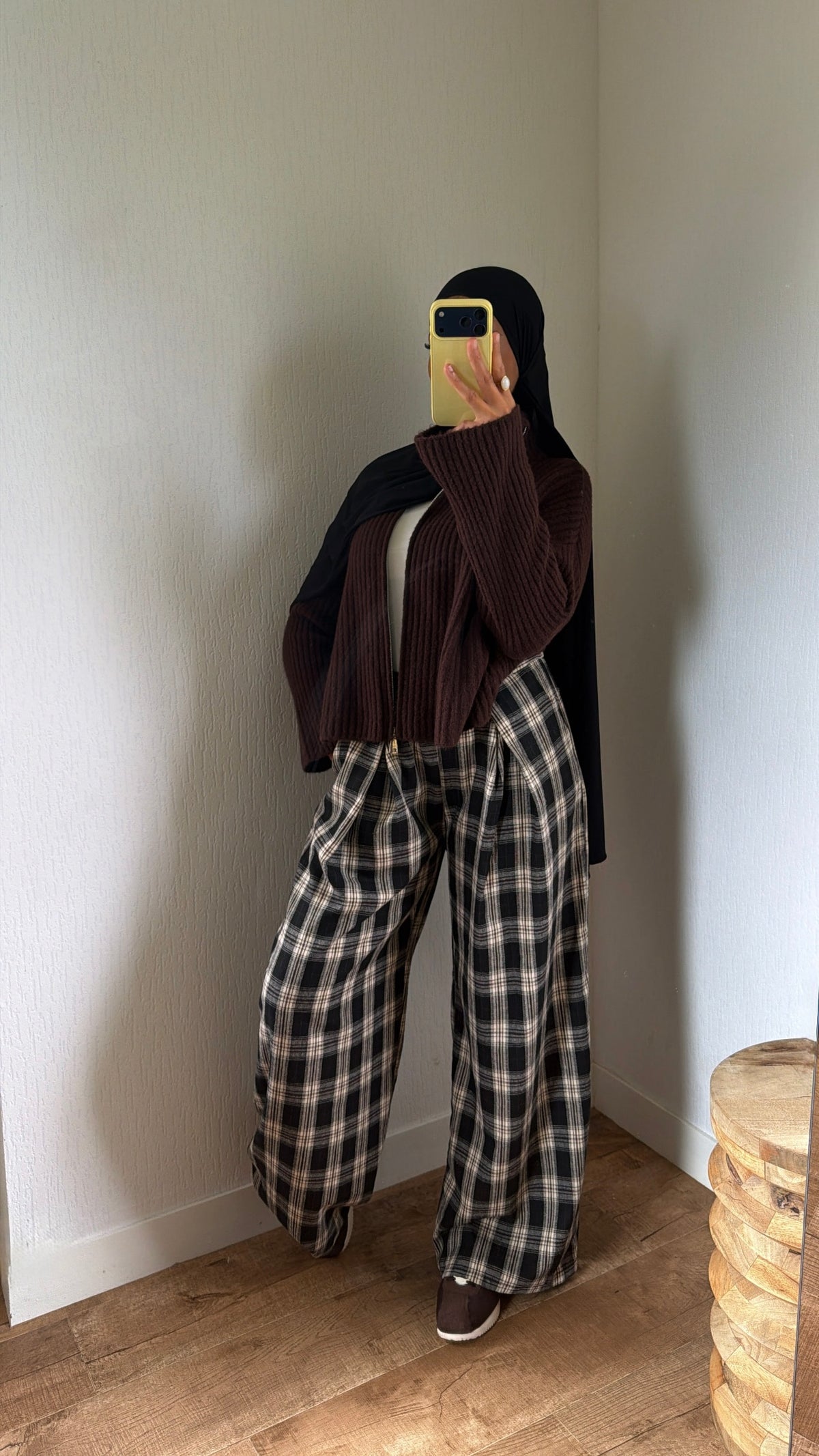 Pantalon à carreaux à poches