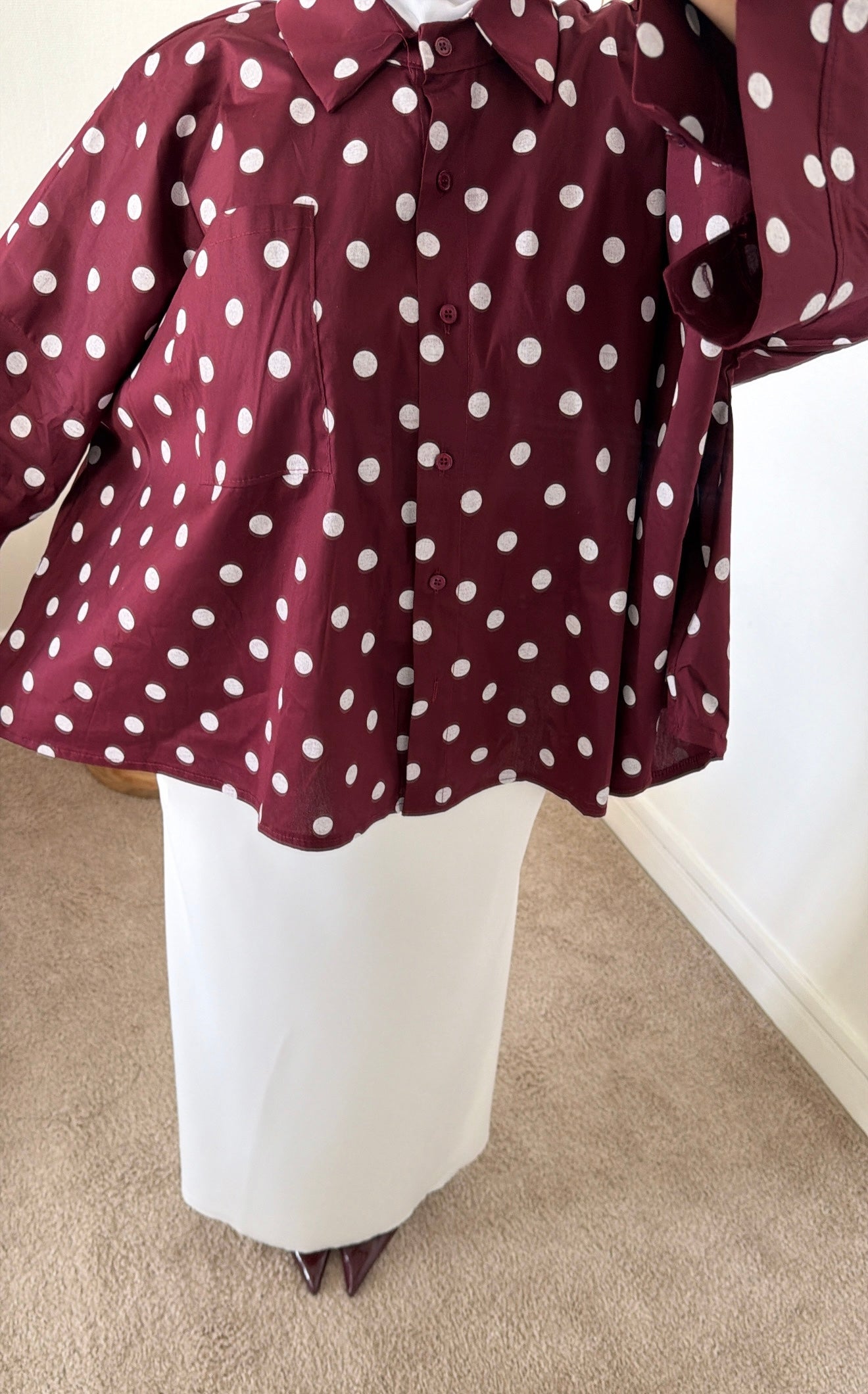 Chemise ample à pois