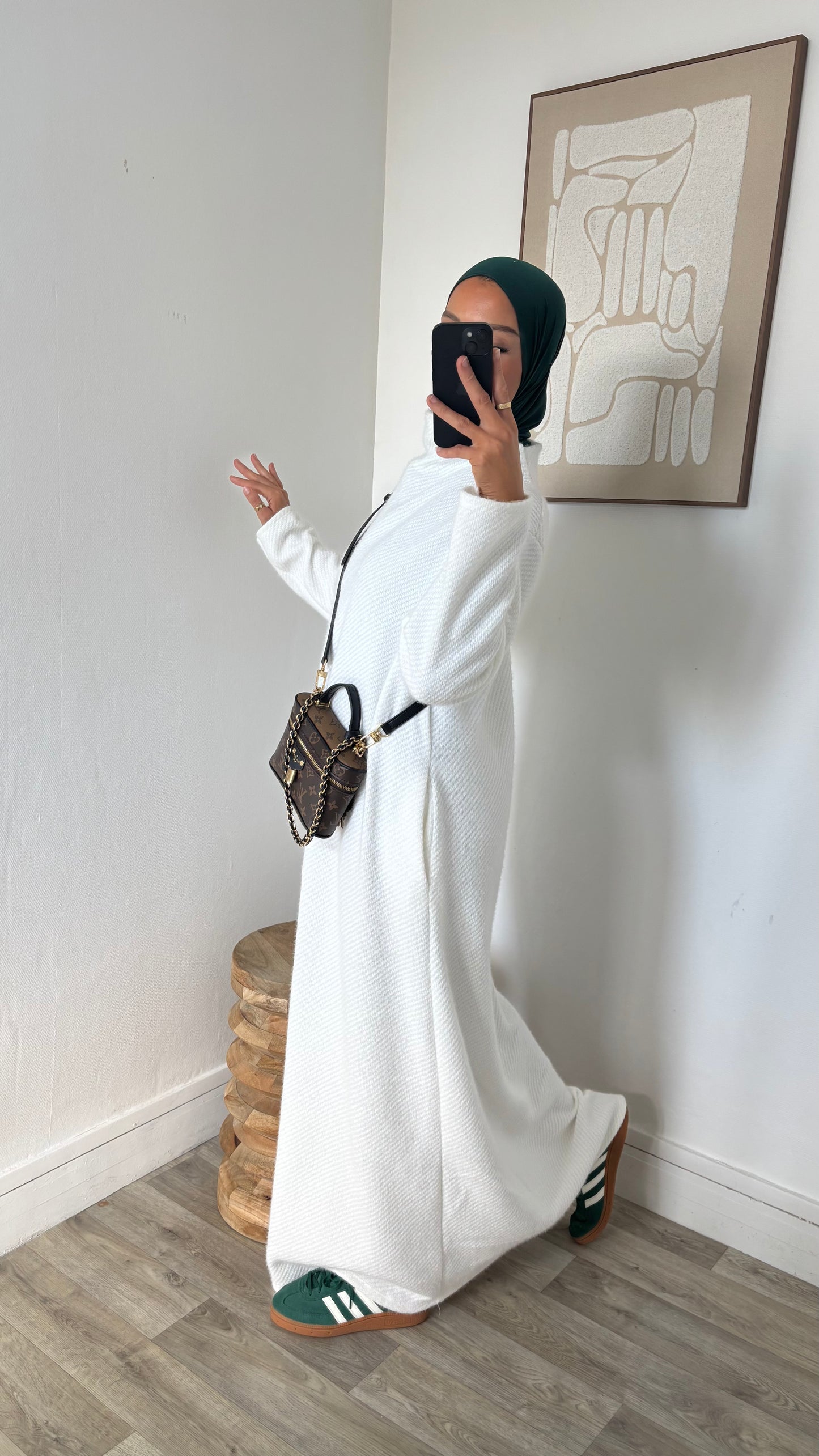 Robe col à poches effet velours